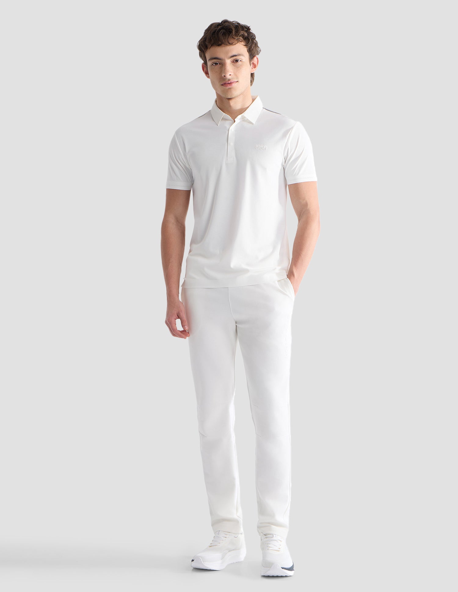 Solid Slim Fit Active Polo Shirt Off White - U.S. Polo Assn. India | Large