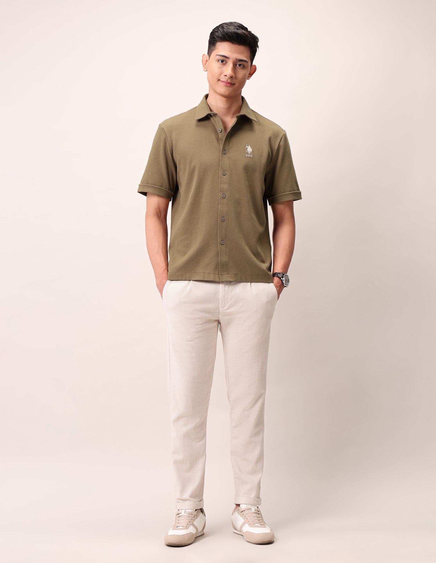 Relaxed Fit Pure Cotton Outdoor Shirt Brown - U.S. POLO ASSN. | Large