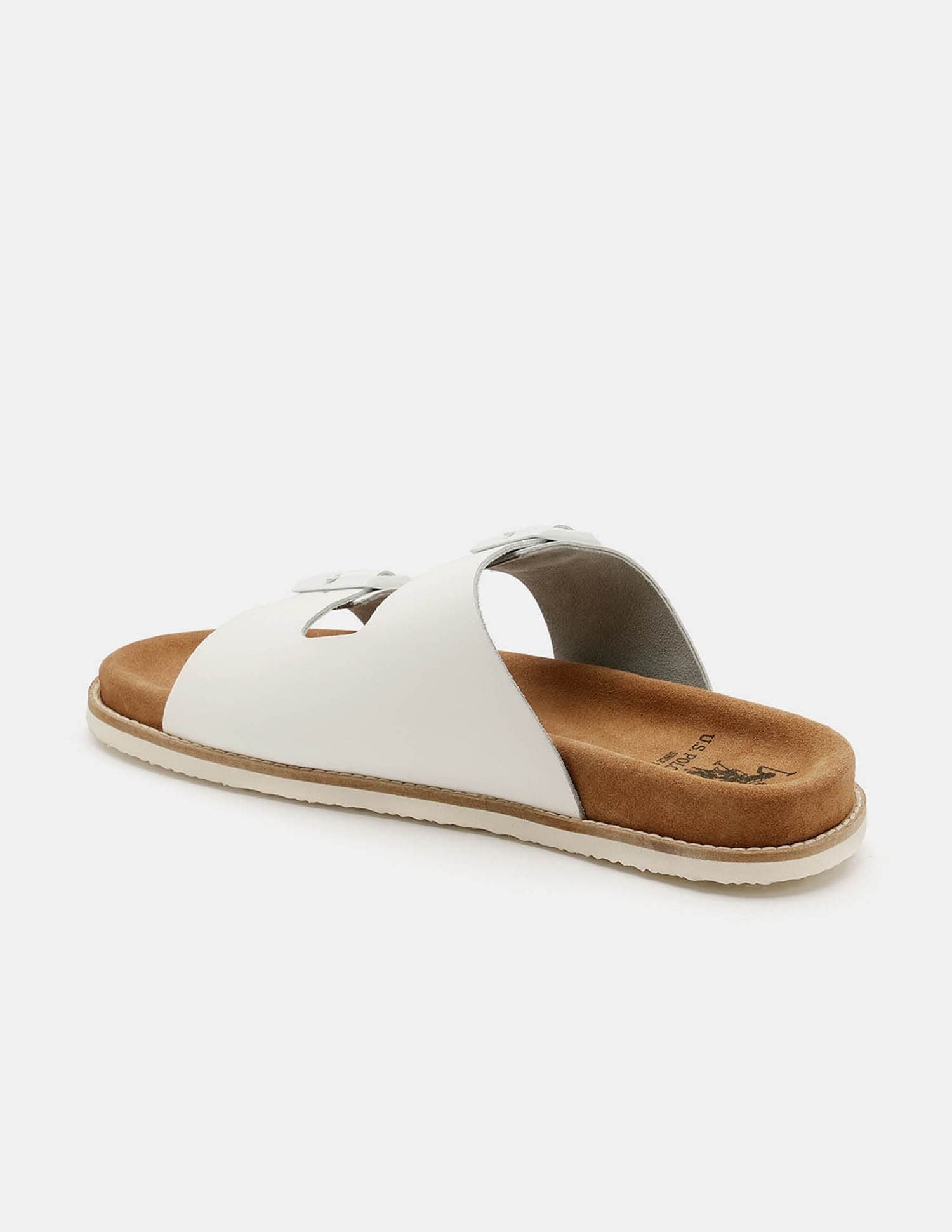 Men Mendy Buckle Strap Slippers Off White - U.S. Polo Assn. India | Large