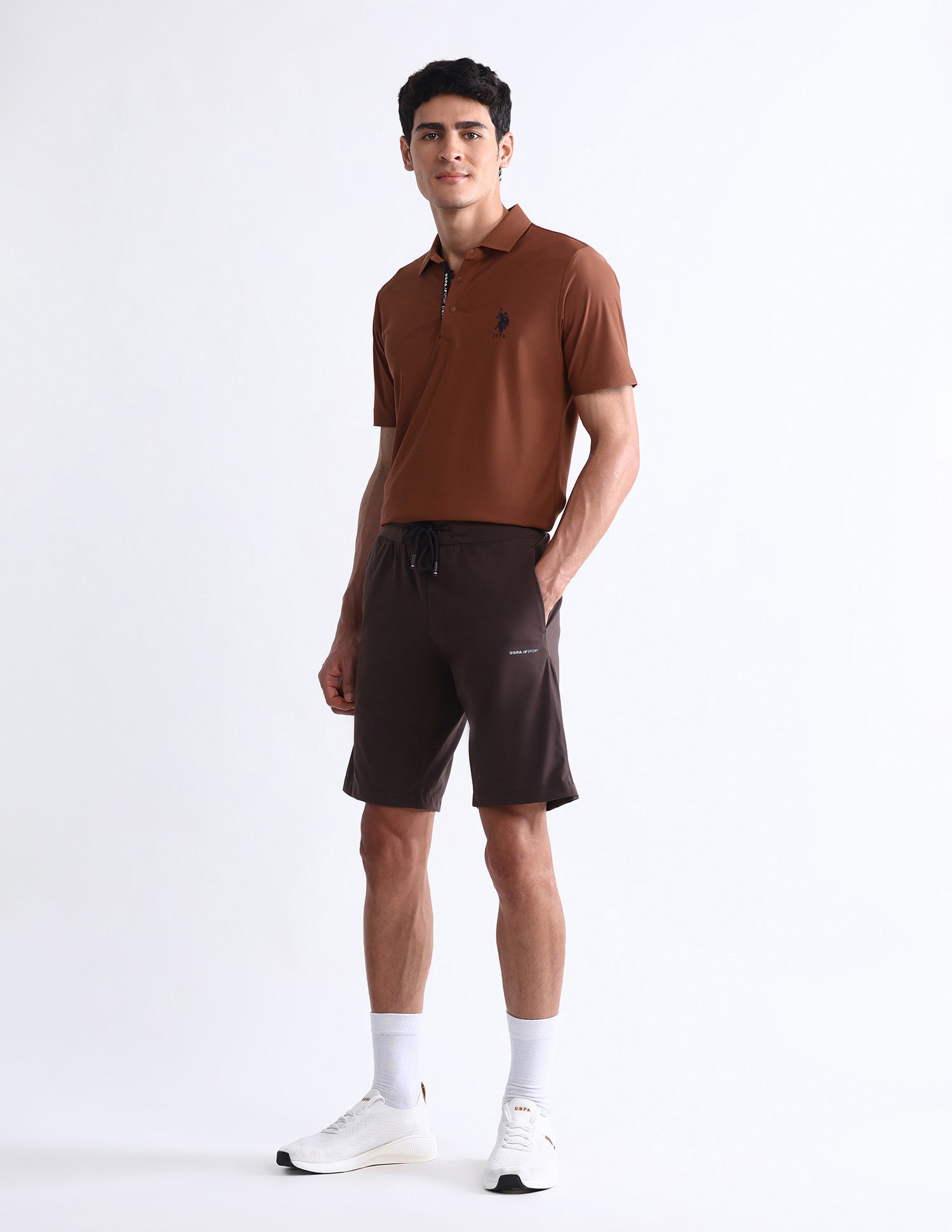 Solid Slim Fit Polo Shirt Rust - U.S. Polo Assn. India | Large