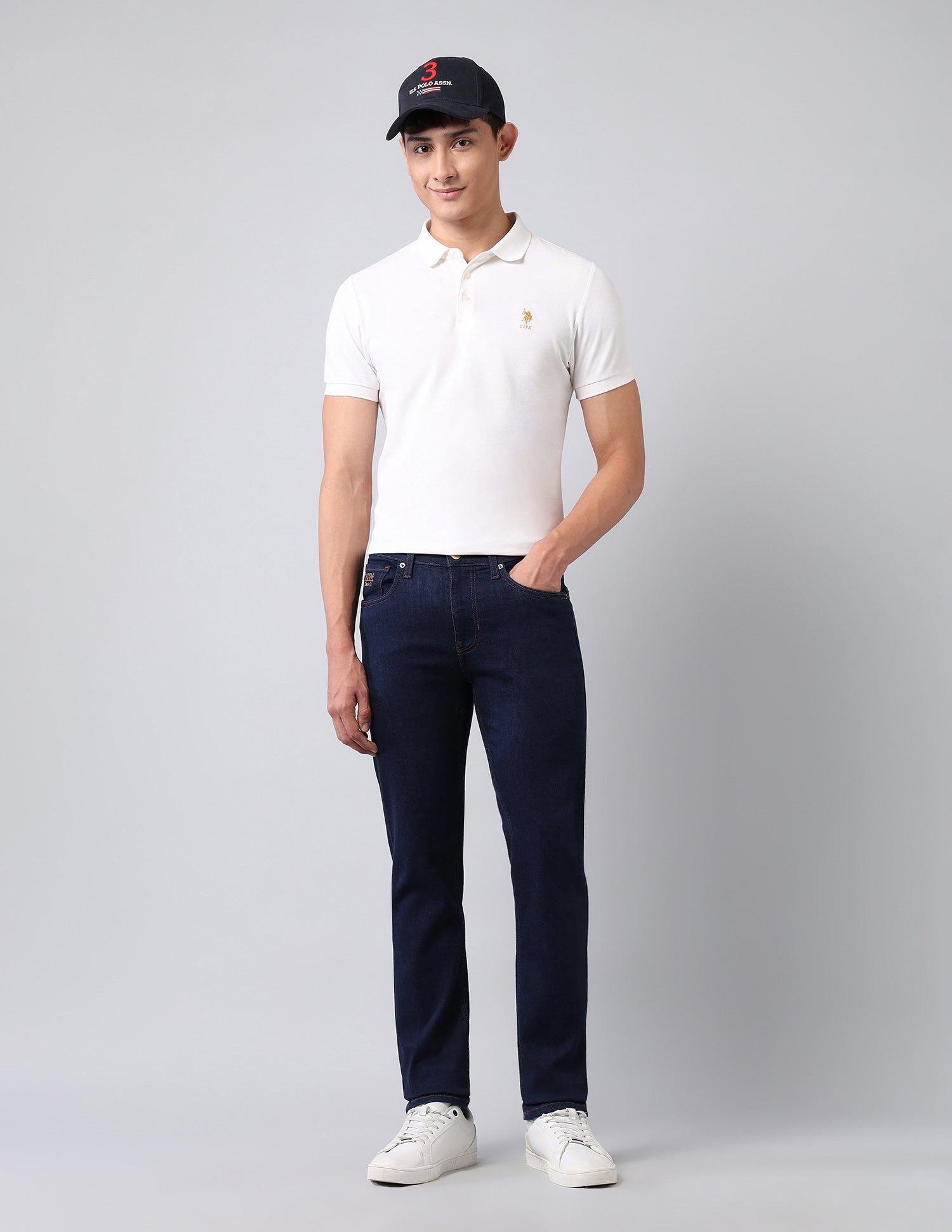 Regallo Skinny Fit Blue Jeans Dark Blue - U.S. Polo Assn. India | Large