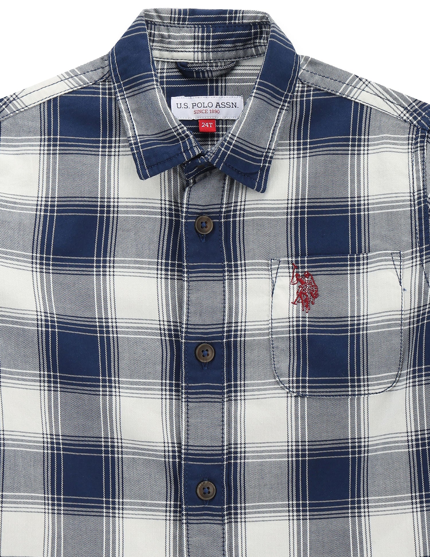 Boys Tartan Check Shirt Navy - U.S. POLO ASSN. | Large