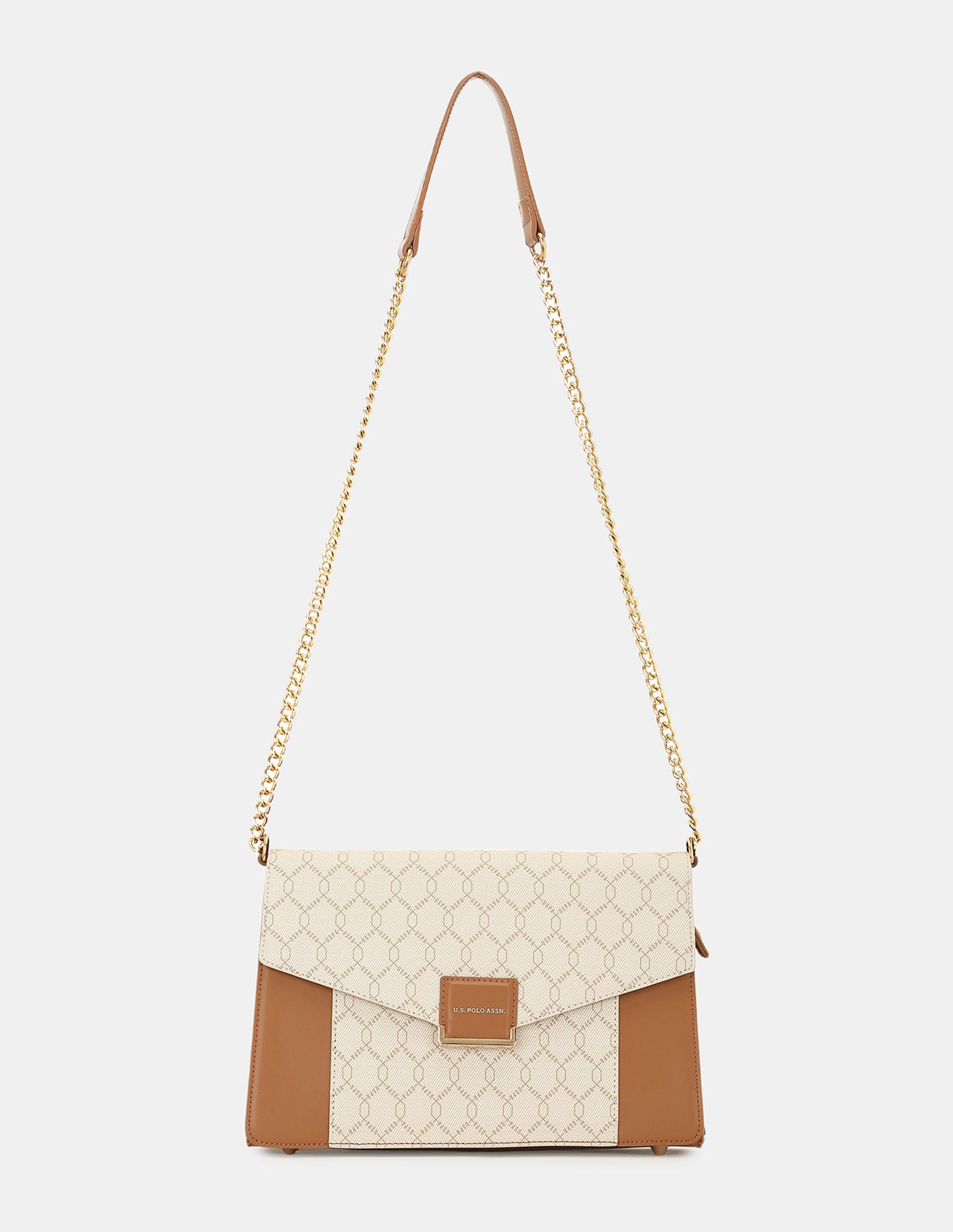 Women Bliss Sling Bag with Monogram Compact Design Beige - U.S. POLO ASSN. | Large