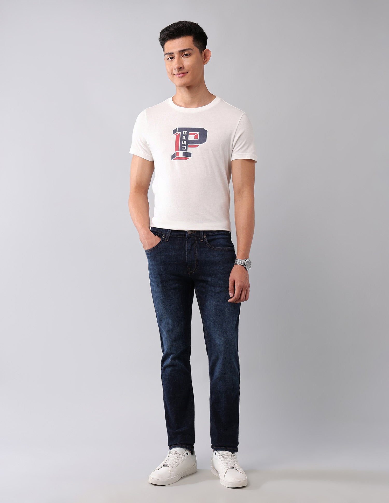 Regallo Skinny Fit Blue Jeans Dark Blue - U.S. Polo Assn. India | Large