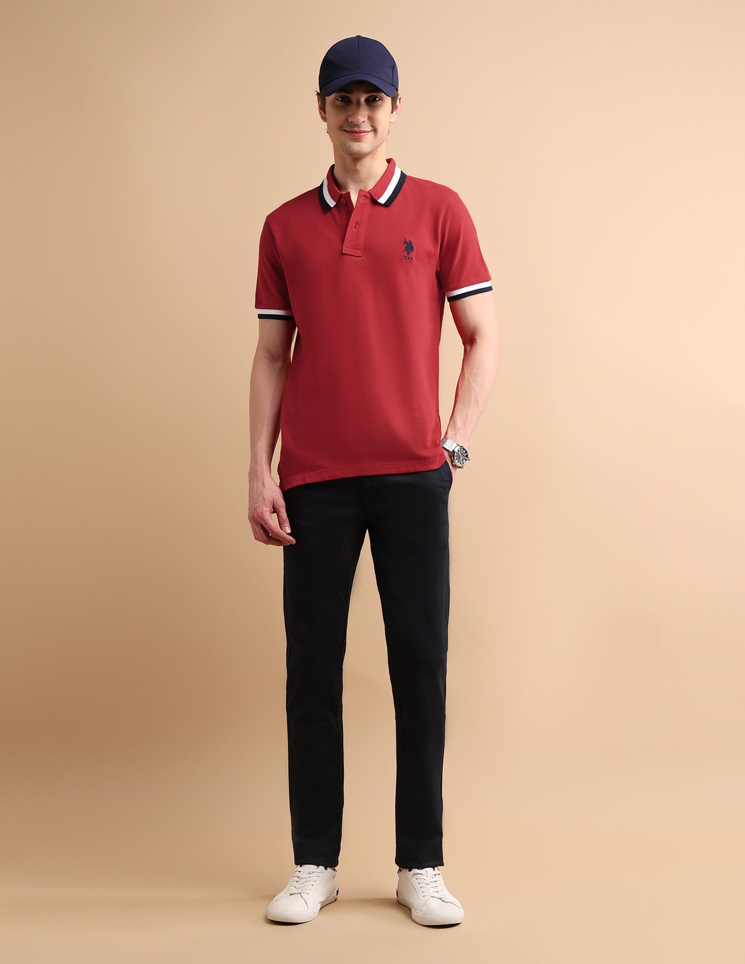 Heritage Tipped Polo Shirt Red - U.S. POLO ASSN. | Large
