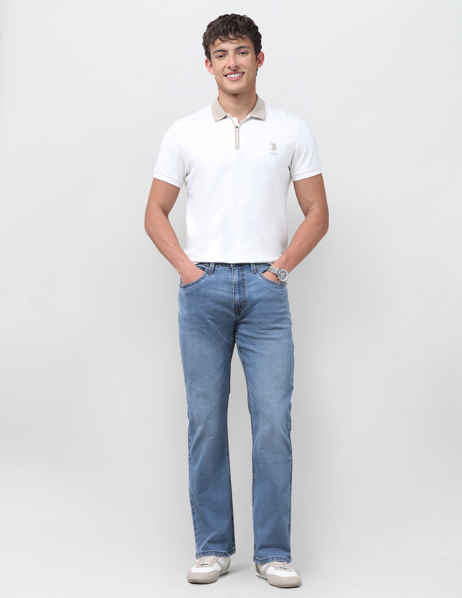 Connor Bootcut Fit Blue Jeans Dark Indigo - U.S. Polo Assn. India | Large