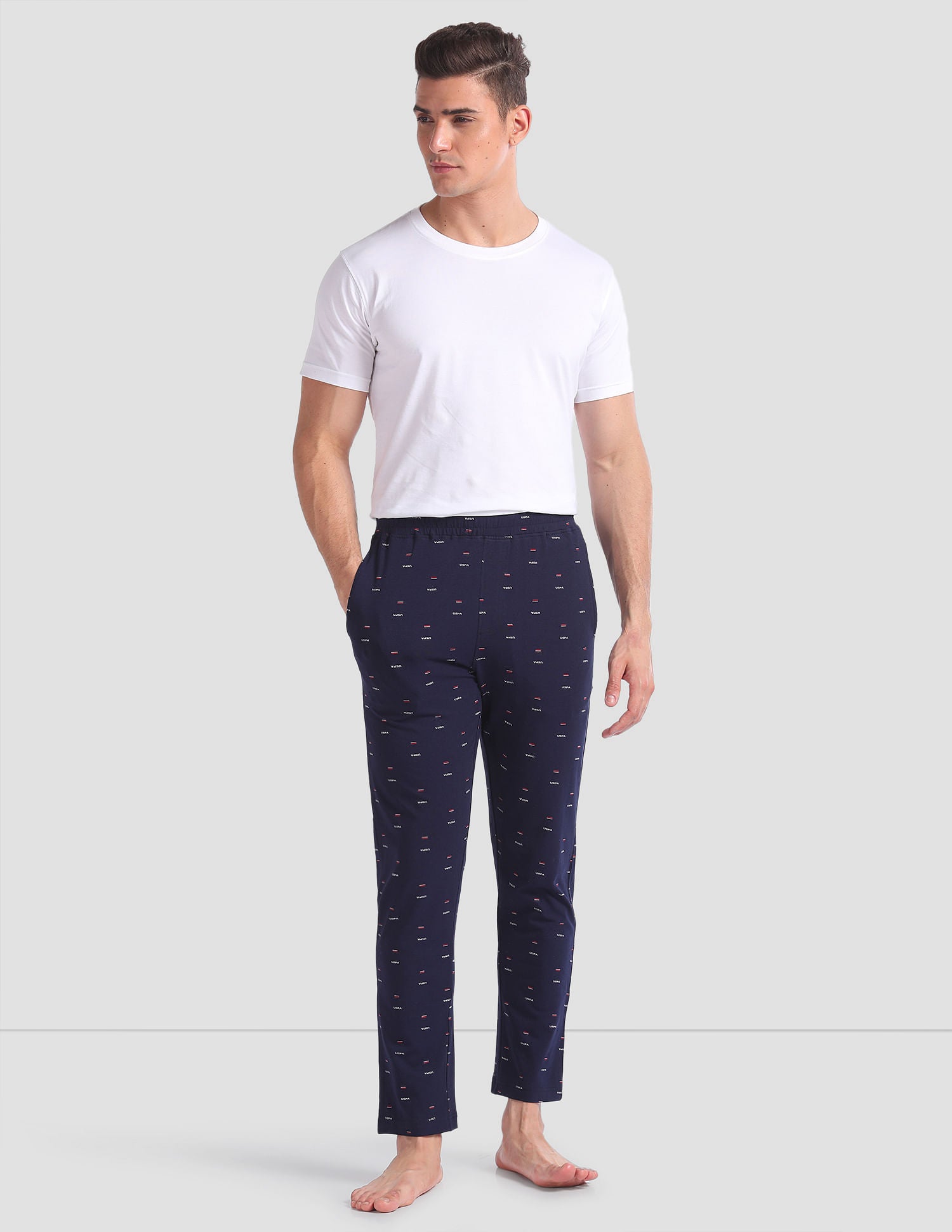 All Over Print OELP2 Lounge Track Pants - Pack Of 1 Navy - U.S. POLO ASSN. | Large