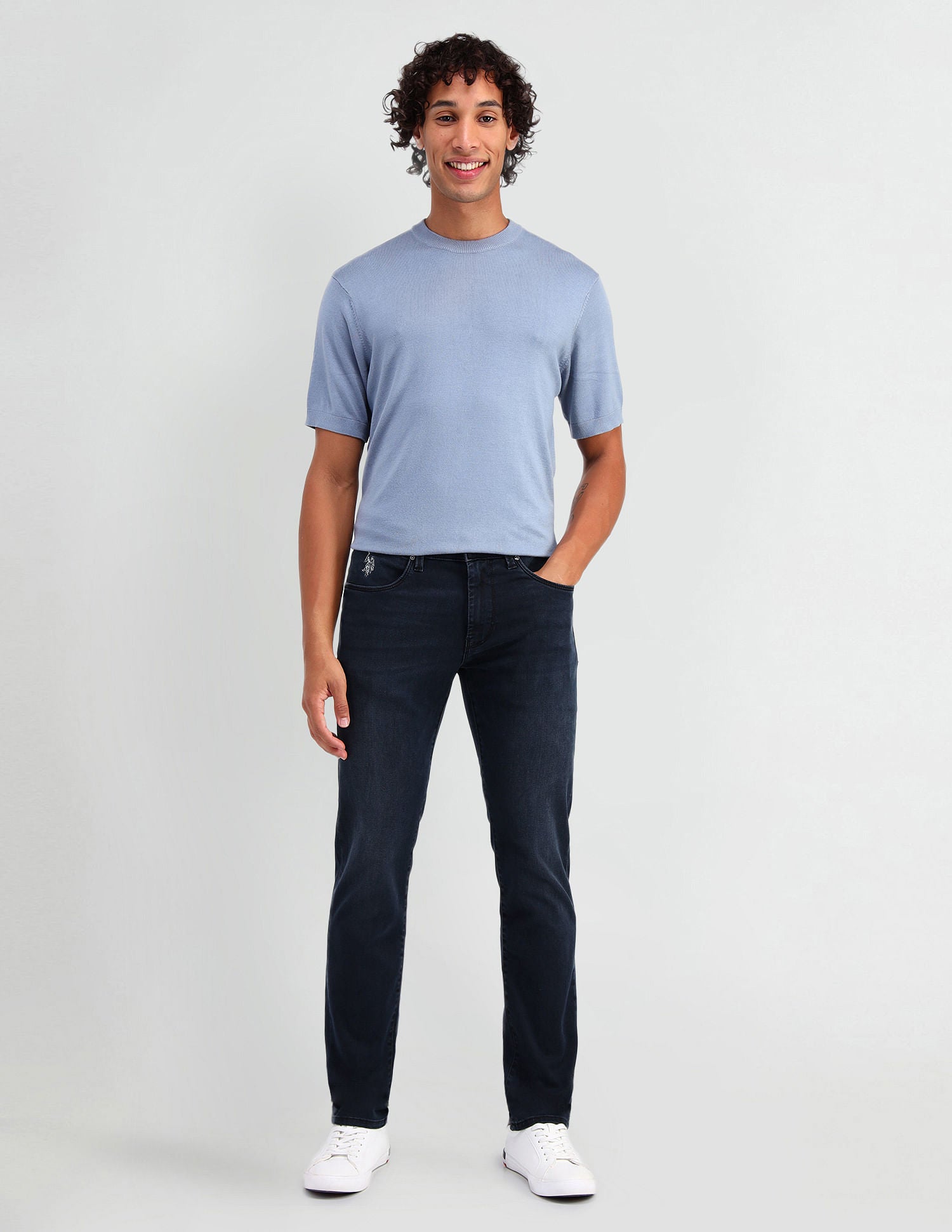 Brandon Slim Tapered Fit Blue Jeans Blue - U.S. Polo Assn. India | Large