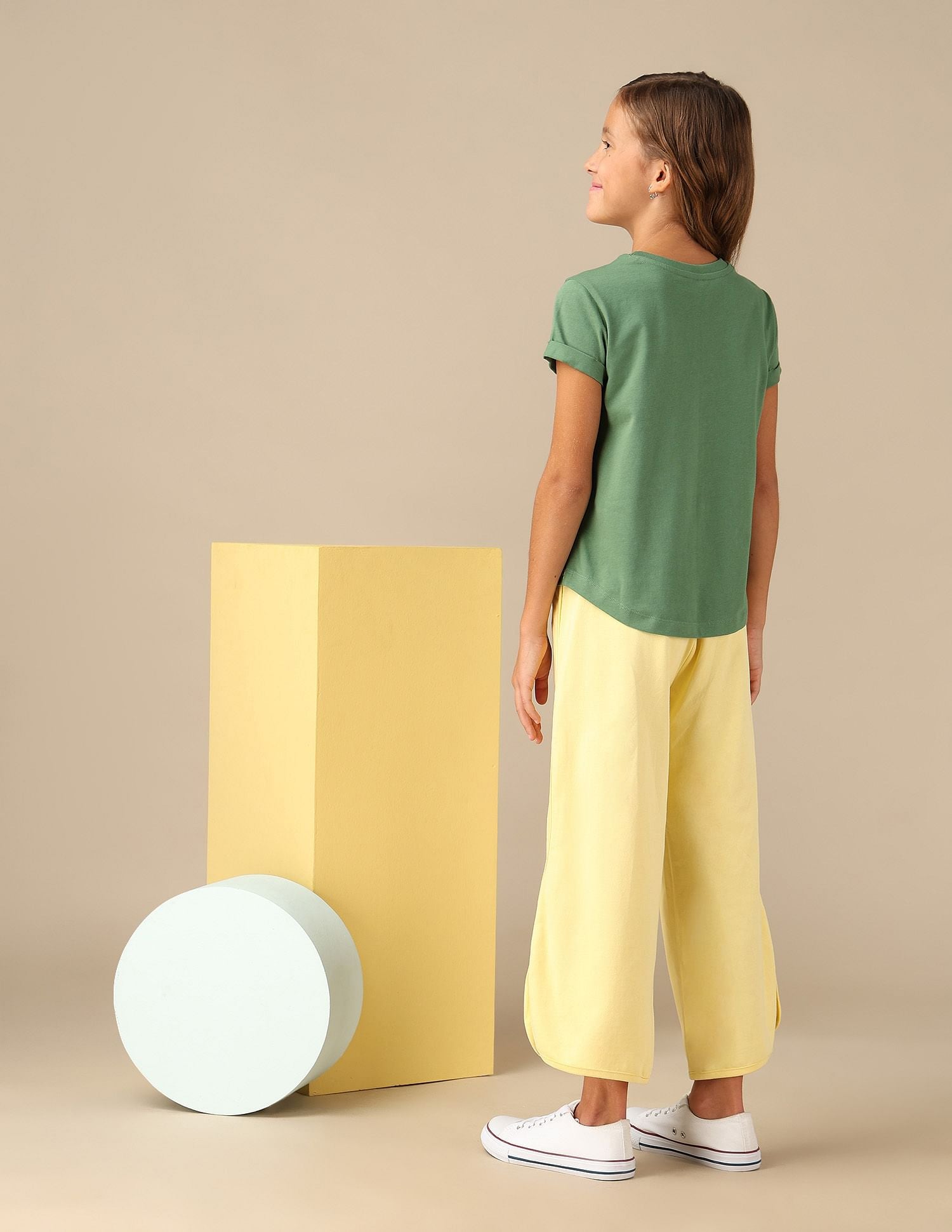 Girls Graphic Printed Relaxed Fit T-Shirt Olive - U.S. POLO ASSN. | Large