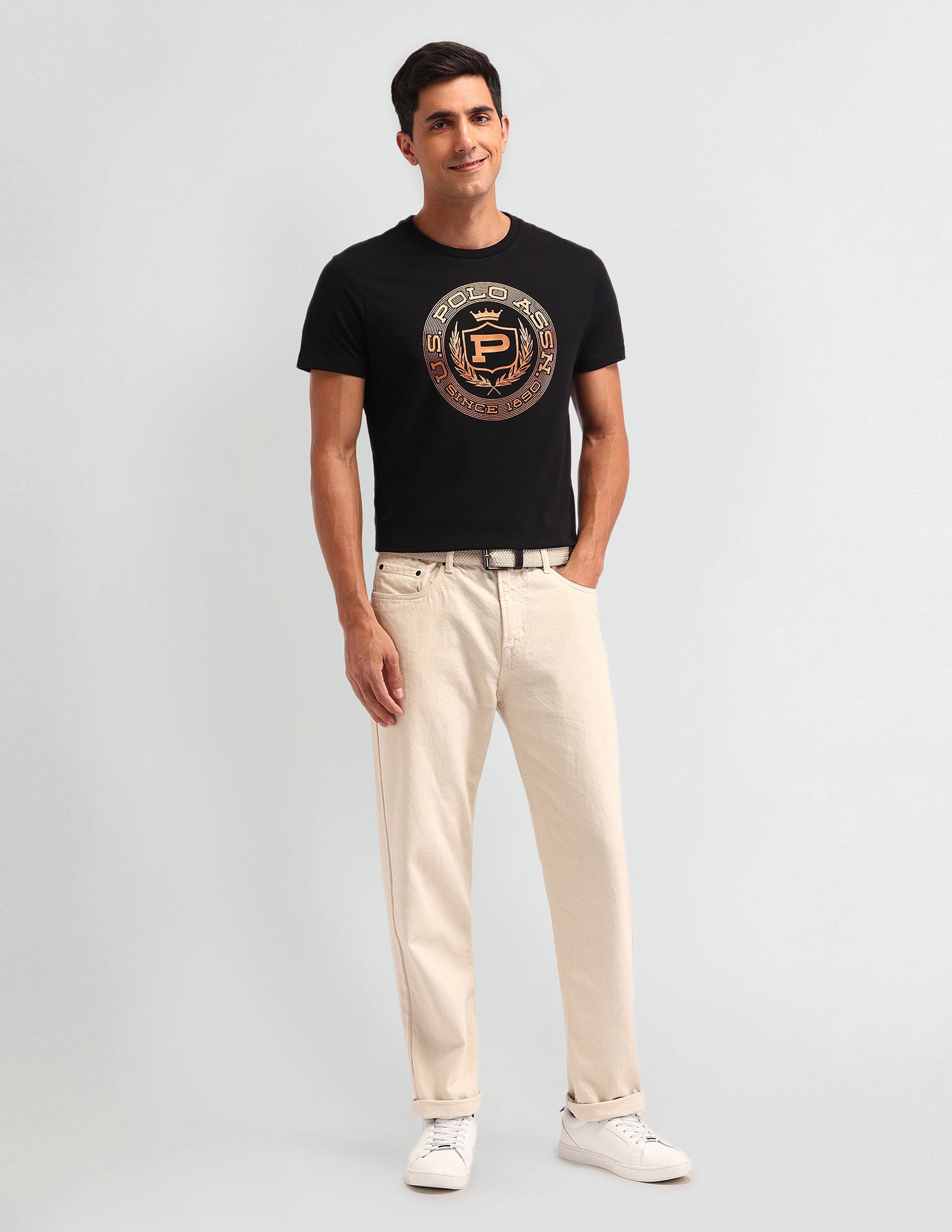 Collegiate Muscle Fit Brand T-Shirt Black - U.S. POLO ASSN. | Large