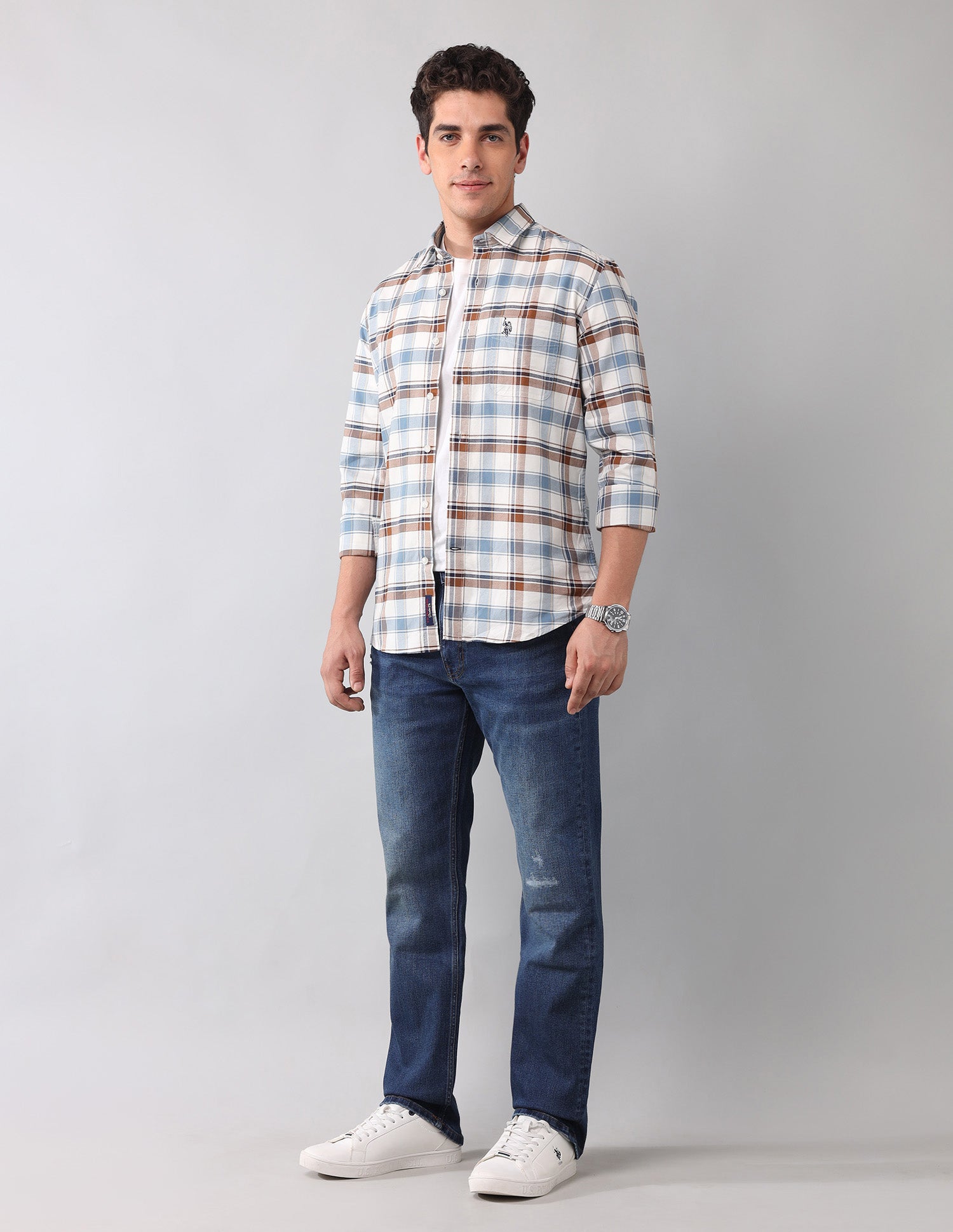Harold Slim Straight Fit Vintage Jeans Mid Wash - U.S. Polo Assn. India | Large