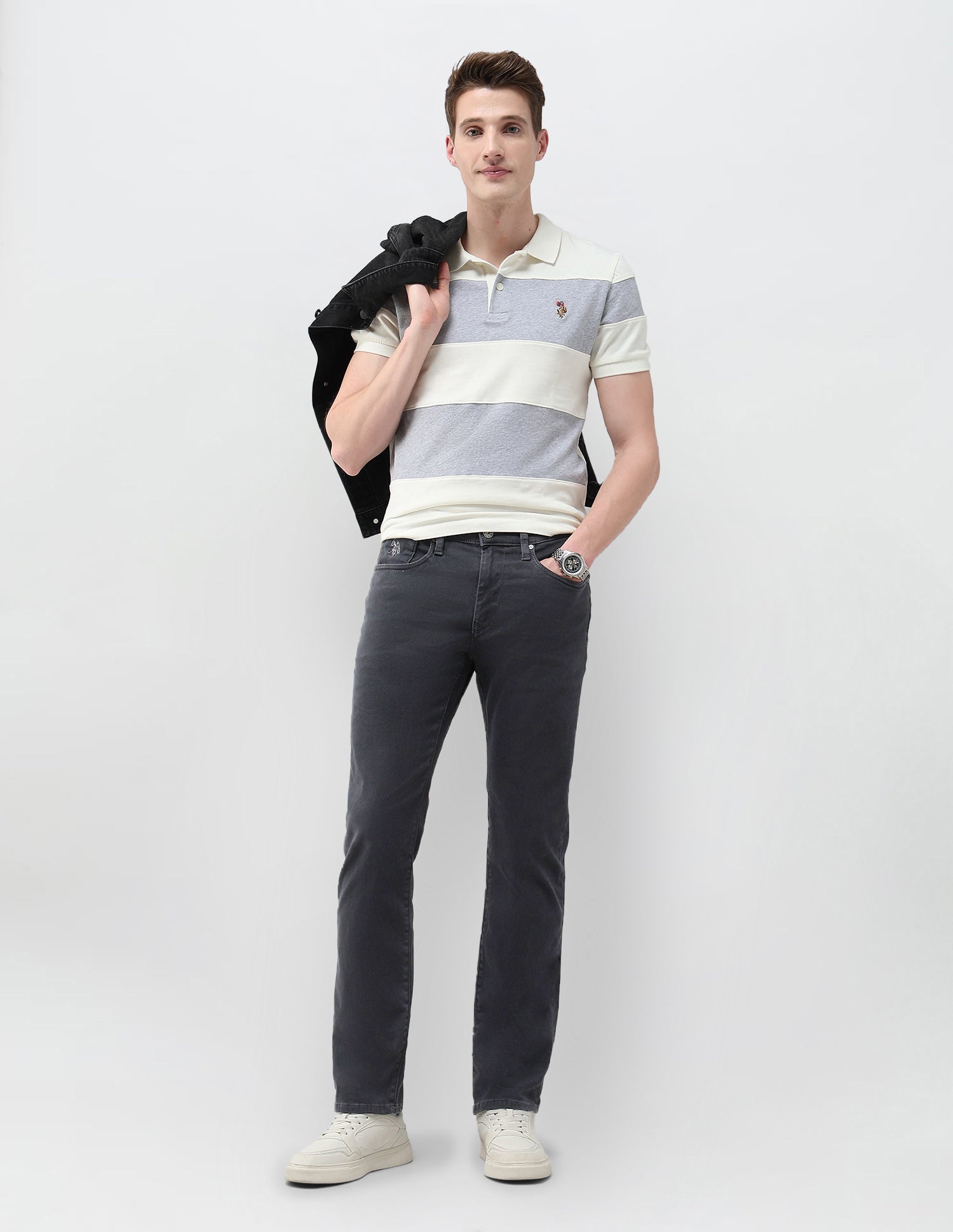 Mid Rise Harold Slim Straight Fit Jeans Grey - U.S. Polo Assn. India | Large