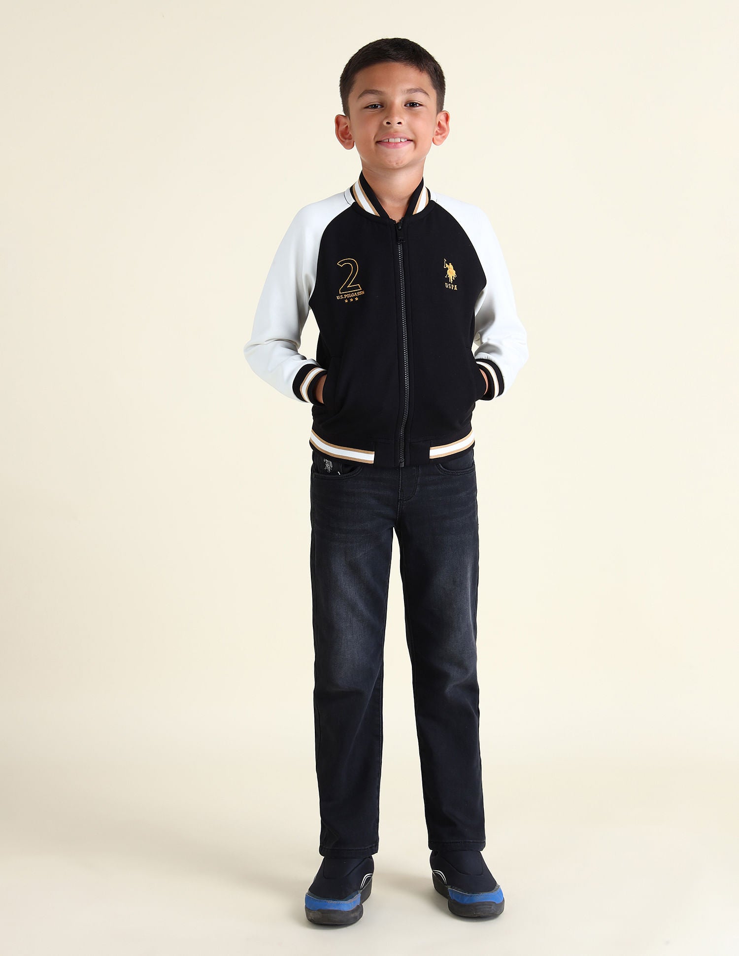 Boys Regular Fit Brand Printed Sweatshirt Black - U.S. POLO ASSN. | Large