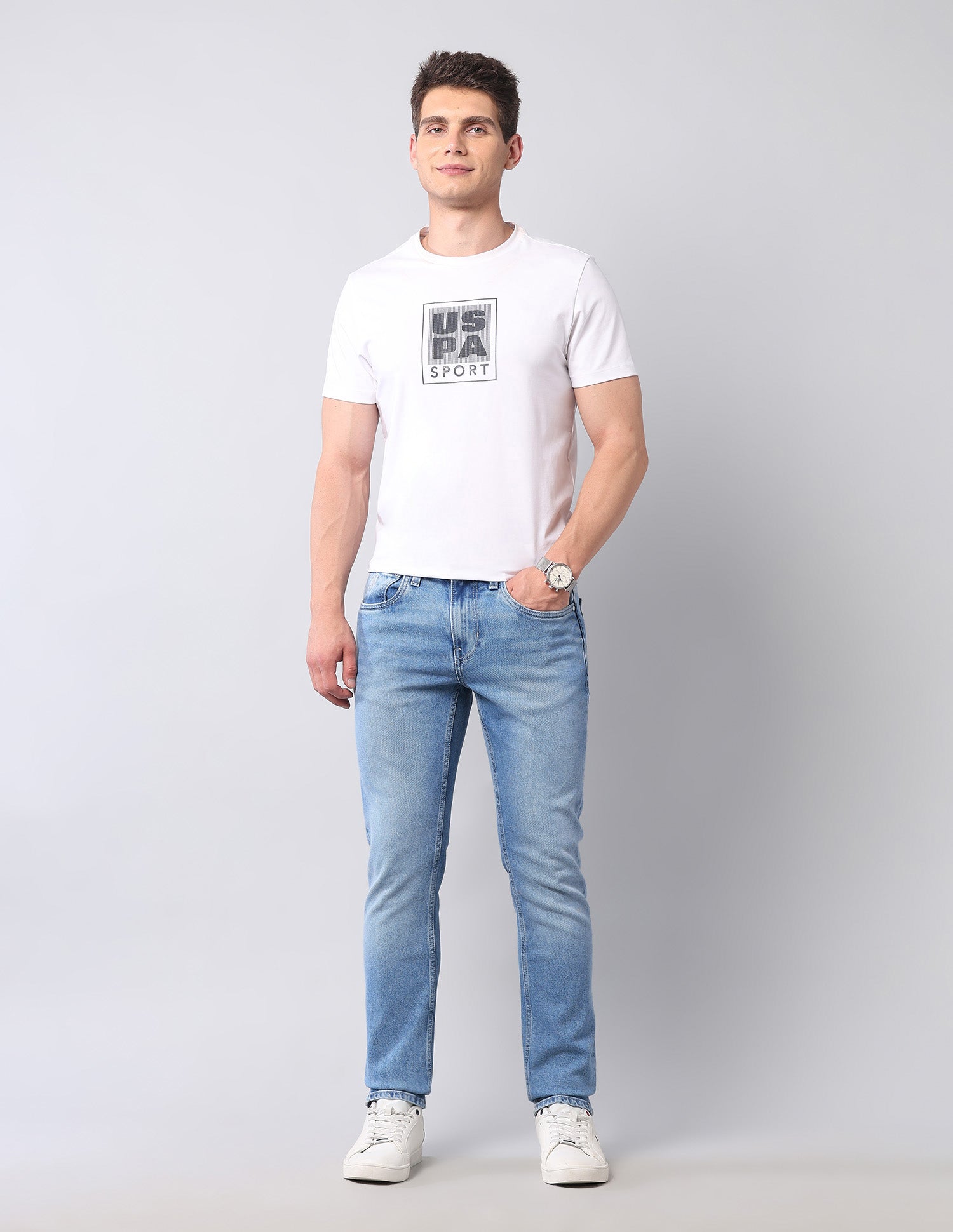 Regallo Skinny Fit Blue Jeans Light Blue - U.S. POLO ASSN. | Large