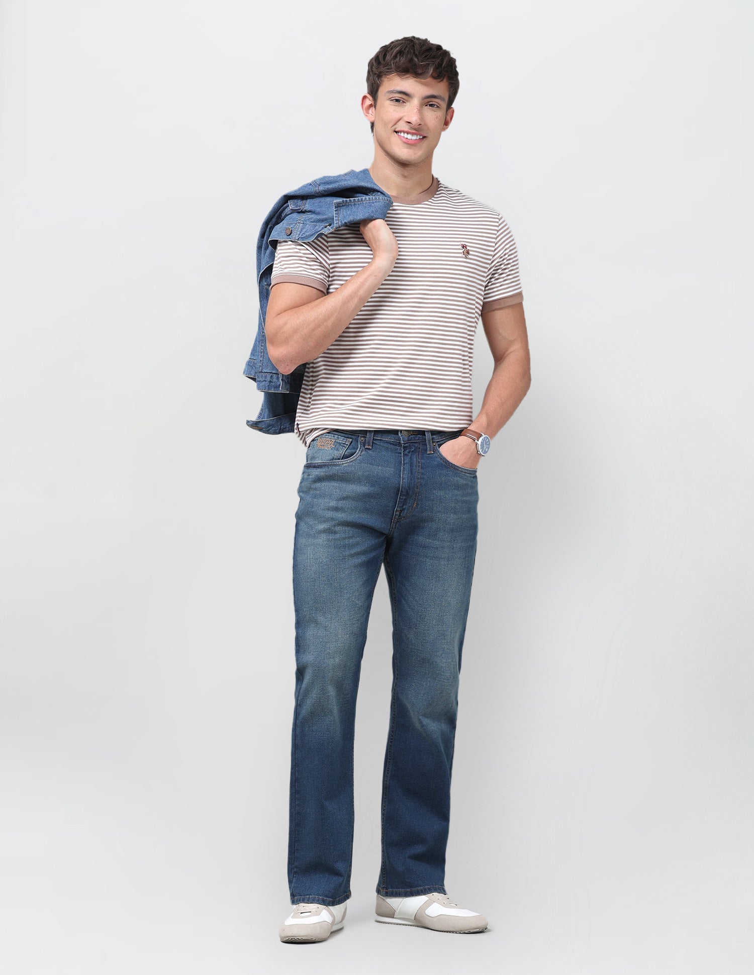 Connor Bootcut Fit Blue Jeans Mid Blue - U.S. Polo Assn. India | Large