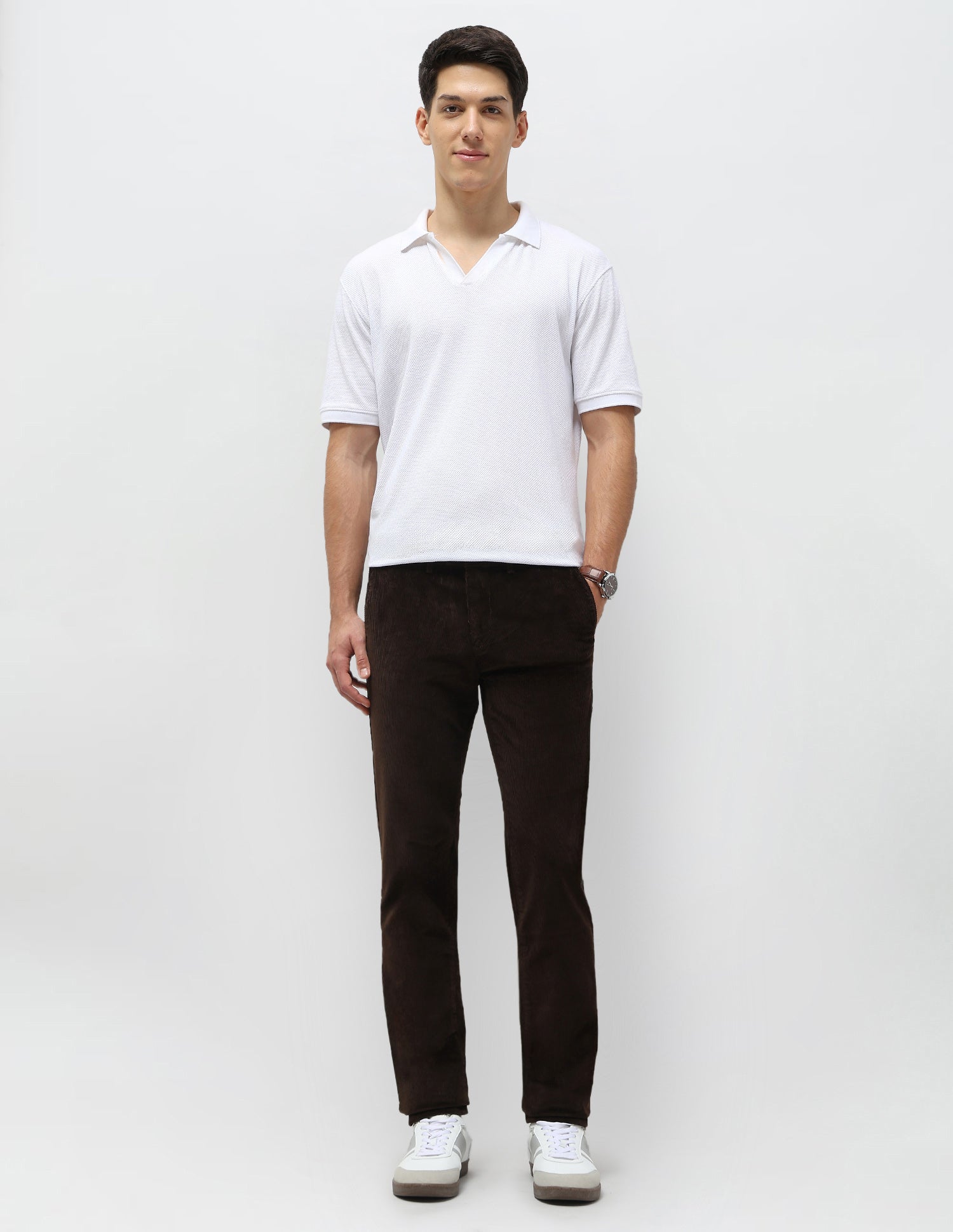 Denver Slim Fit Corduroy Trousers Choco - U.S. POLO ASSN. | Large