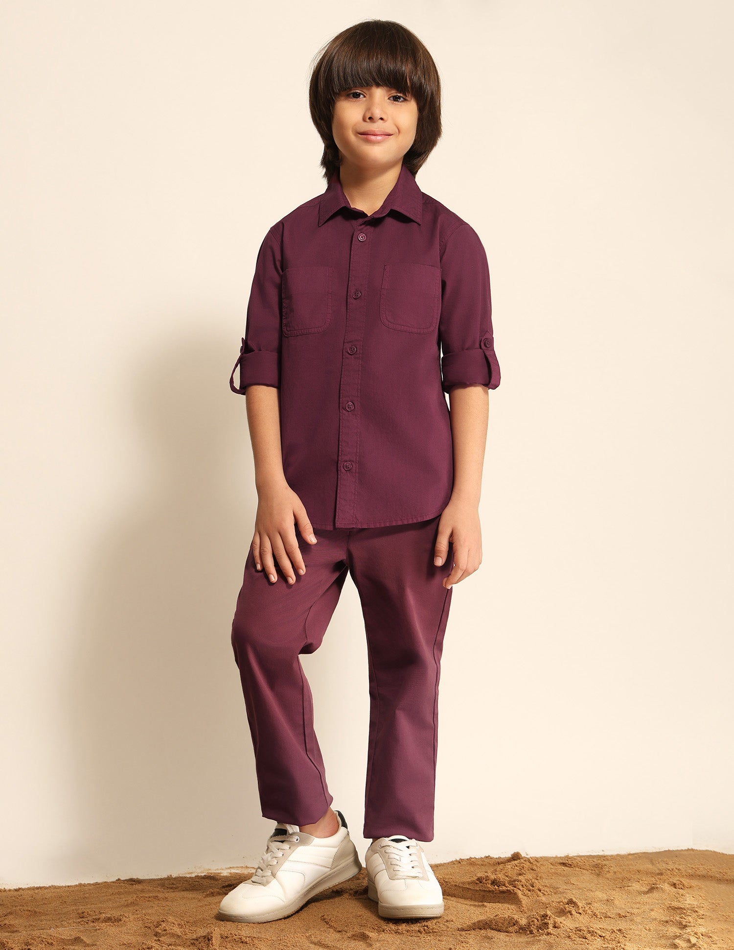 Boys Solid Regular Fit Shirt Red - U.S. POLO ASSN. | Large