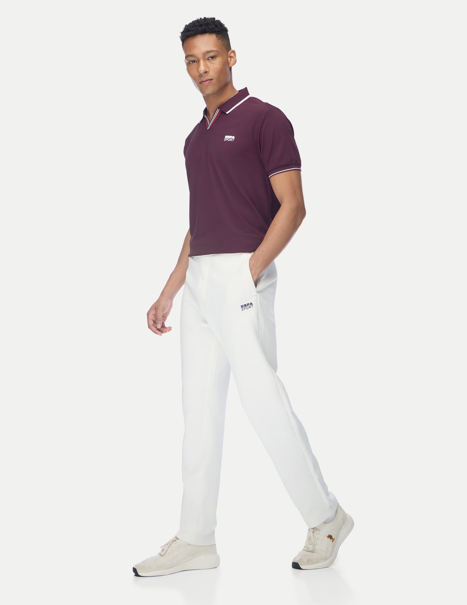 Solid Regular Fit Active Polo Shirt Burgundy - U.S. Polo Assn. India | Large