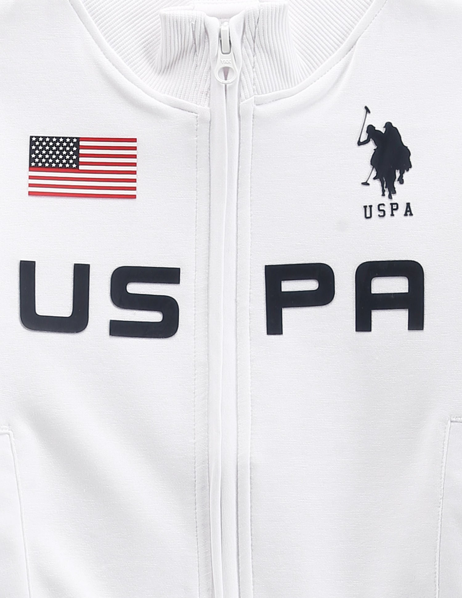 Boys Brand Print High Neck Sweatshirt White - U.S. POLO ASSN. | Large