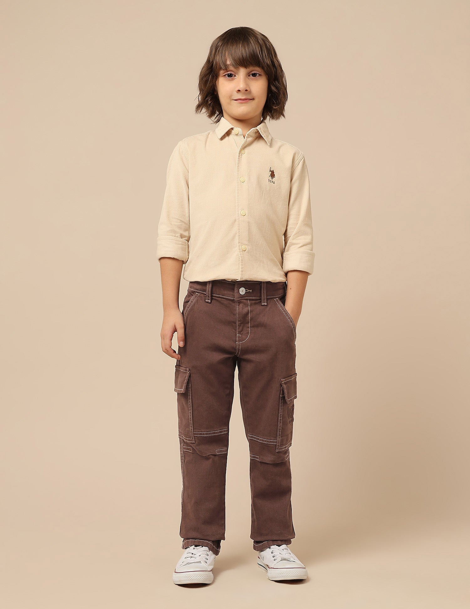 Boys Relaxed Fit Mid Rise Jeans Choco - U.S. POLO ASSN. | Large