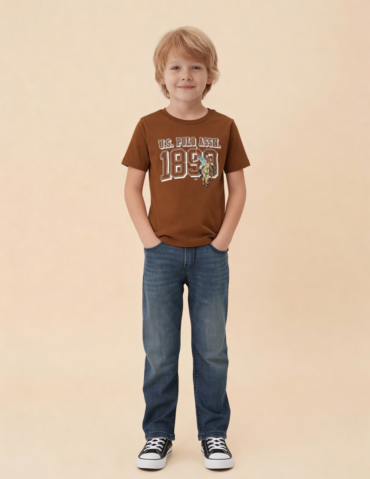 Boys Graphic Brand Printed T-Shirt Rust - U.S. Polo Assn. India | Large