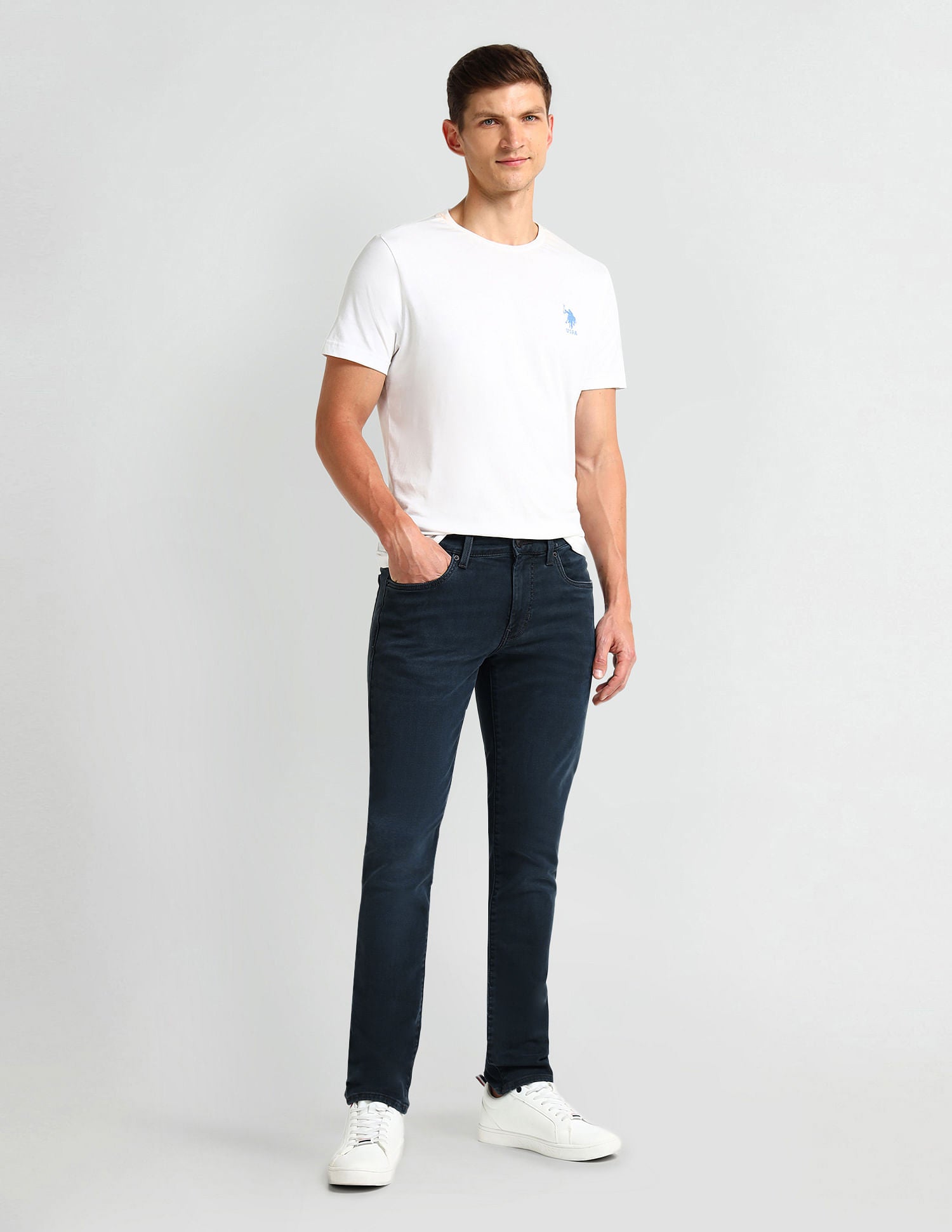 Slim Tapered Fit Blue Jeans Dark-Blue - U.S. POLO ASSN. | Large