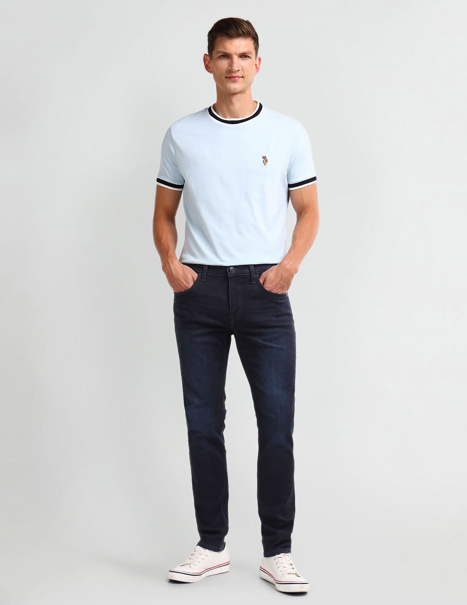 Brandon Slim Tapered Blue Jeans Blue - U.S. Polo Assn. India | Large