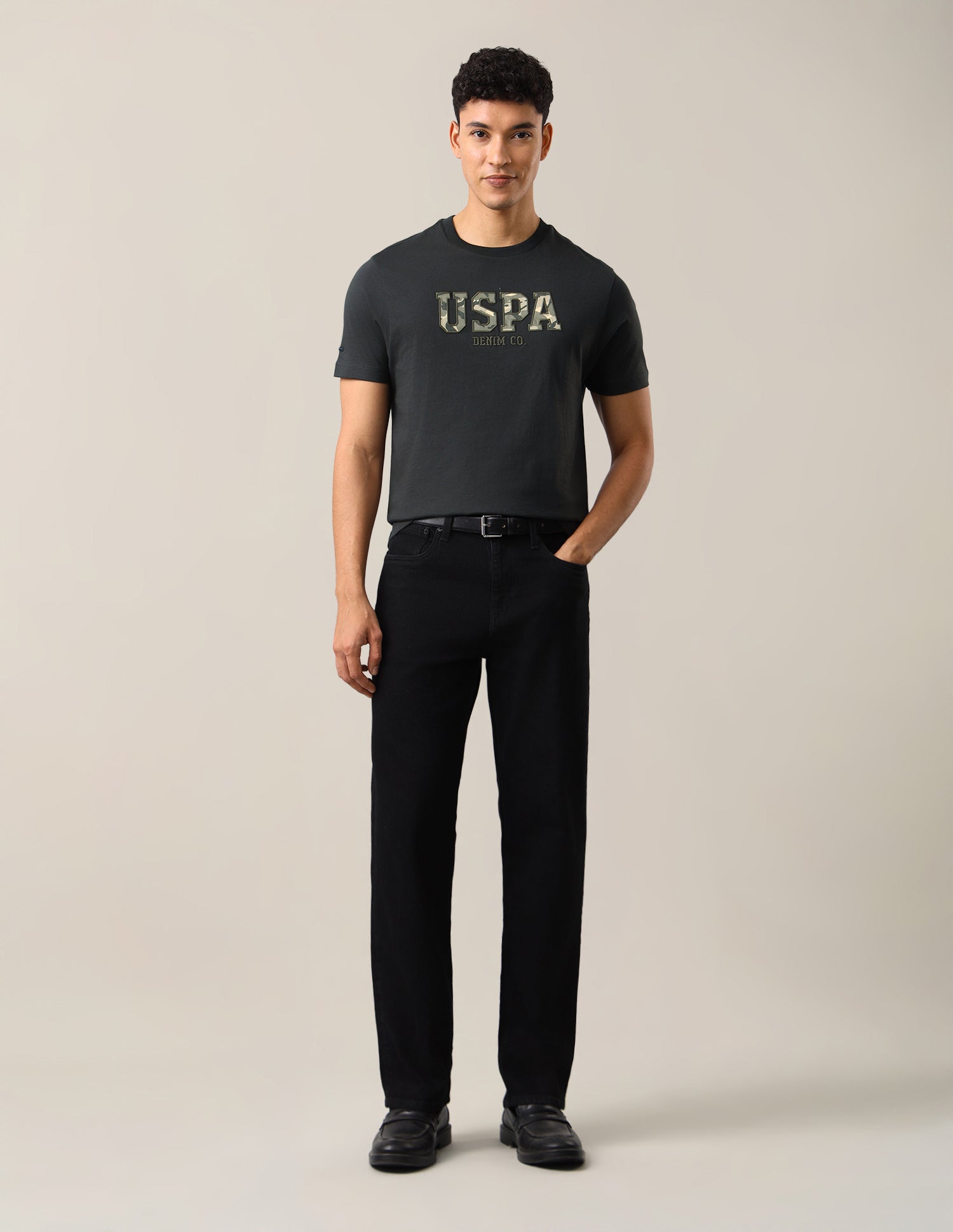 Brand Embroidered Slim Fit T-Shirt Dark Grey - U.S. Polo Assn. India | Large