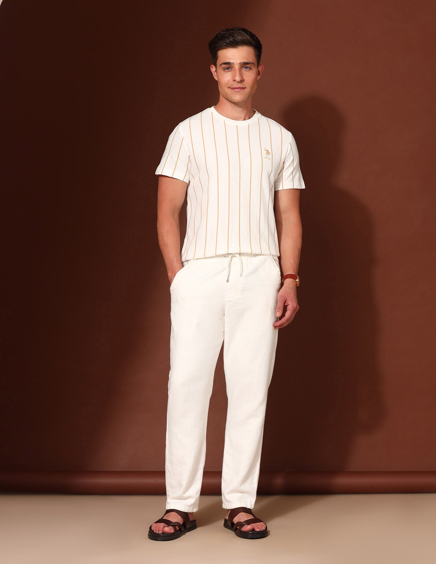 Pure Cotton Working Holiday T-Shirt Off White - U.S. Polo Assn. India | Large