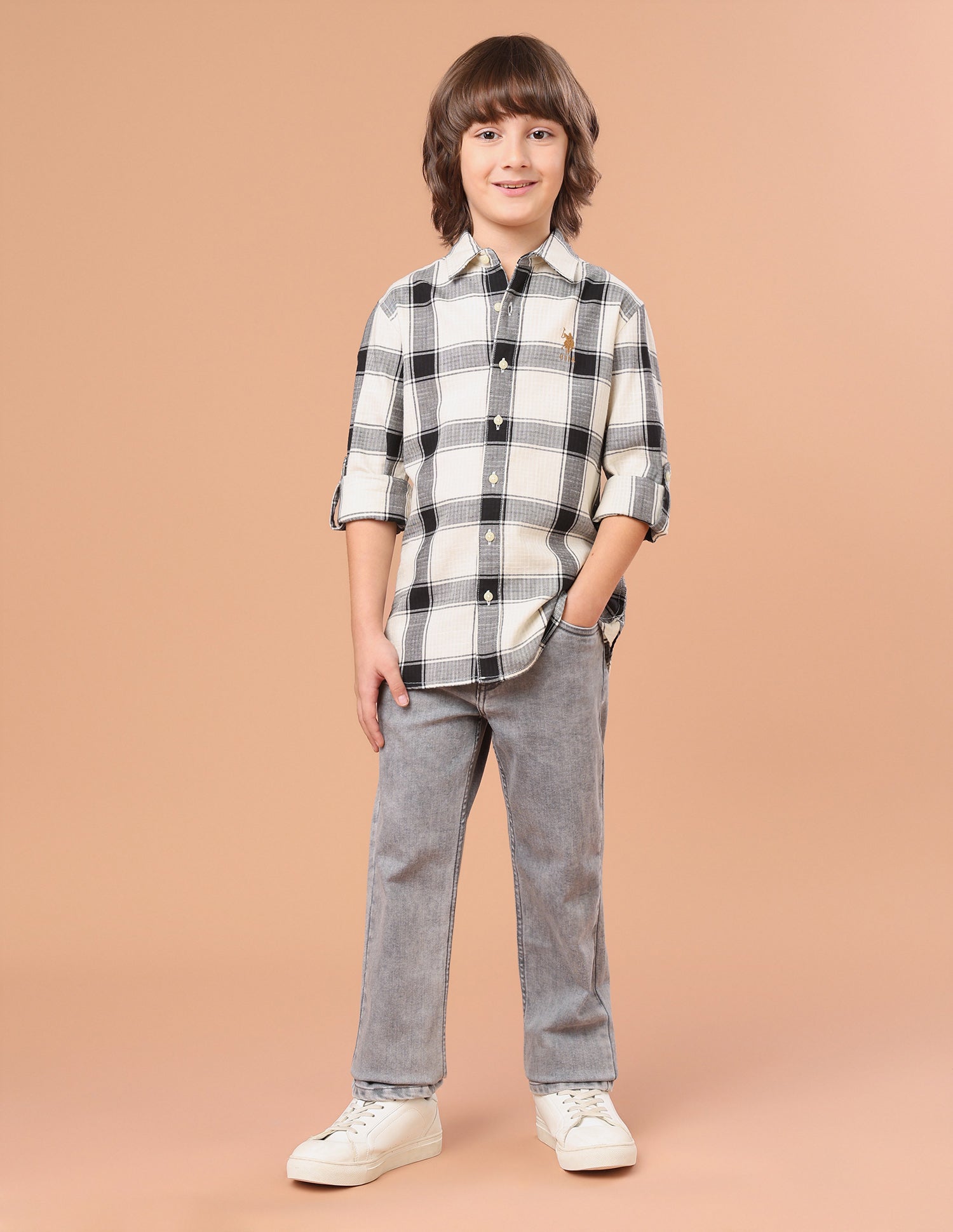Tartan Checked Regular Fit Shirt Black - U.S. Polo Assn. India | Large
