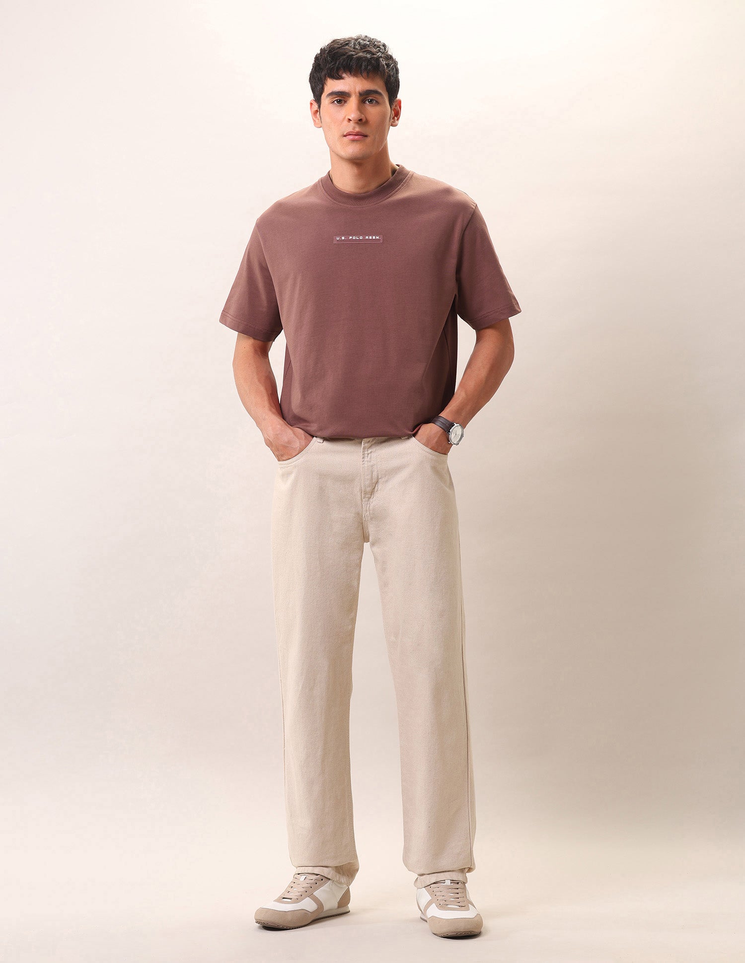Solid Pure Cotton T-Shirt Rust - U.S. Polo Assn. India | Large