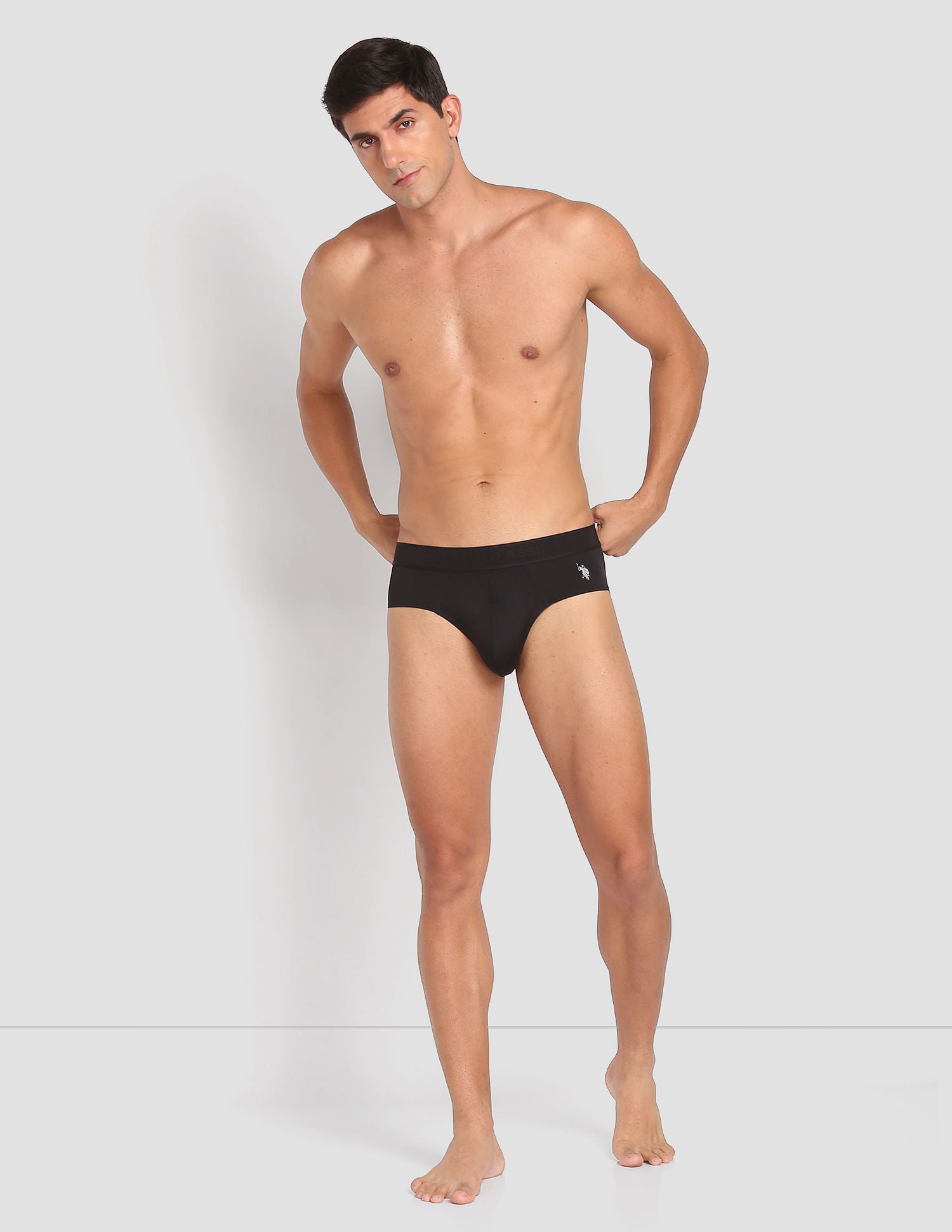 Nylon Stretch Moisture Wicking AB001 Active Briefs - Pack Of 1 Black - U.S. POLO ASSN. | Large