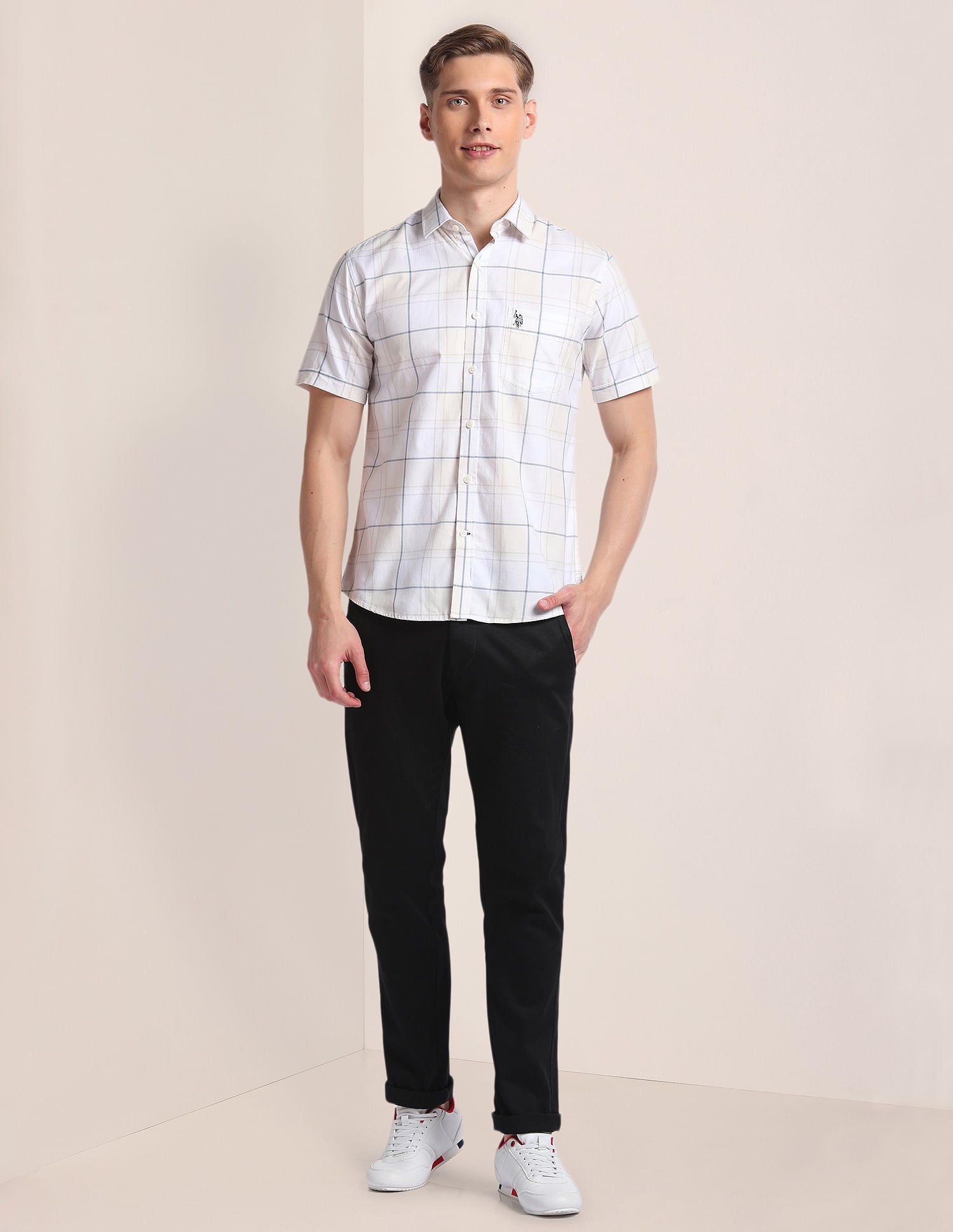 Premium Cotton Oxford Shirt Ivory - U.S. Polo Assn. India | Large