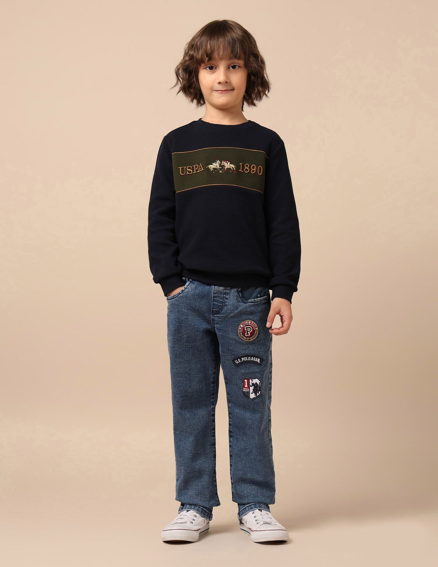 Boys Brand Embroidered Mini Me Sweatshirt Navy - U.S. POLO ASSN. | Large