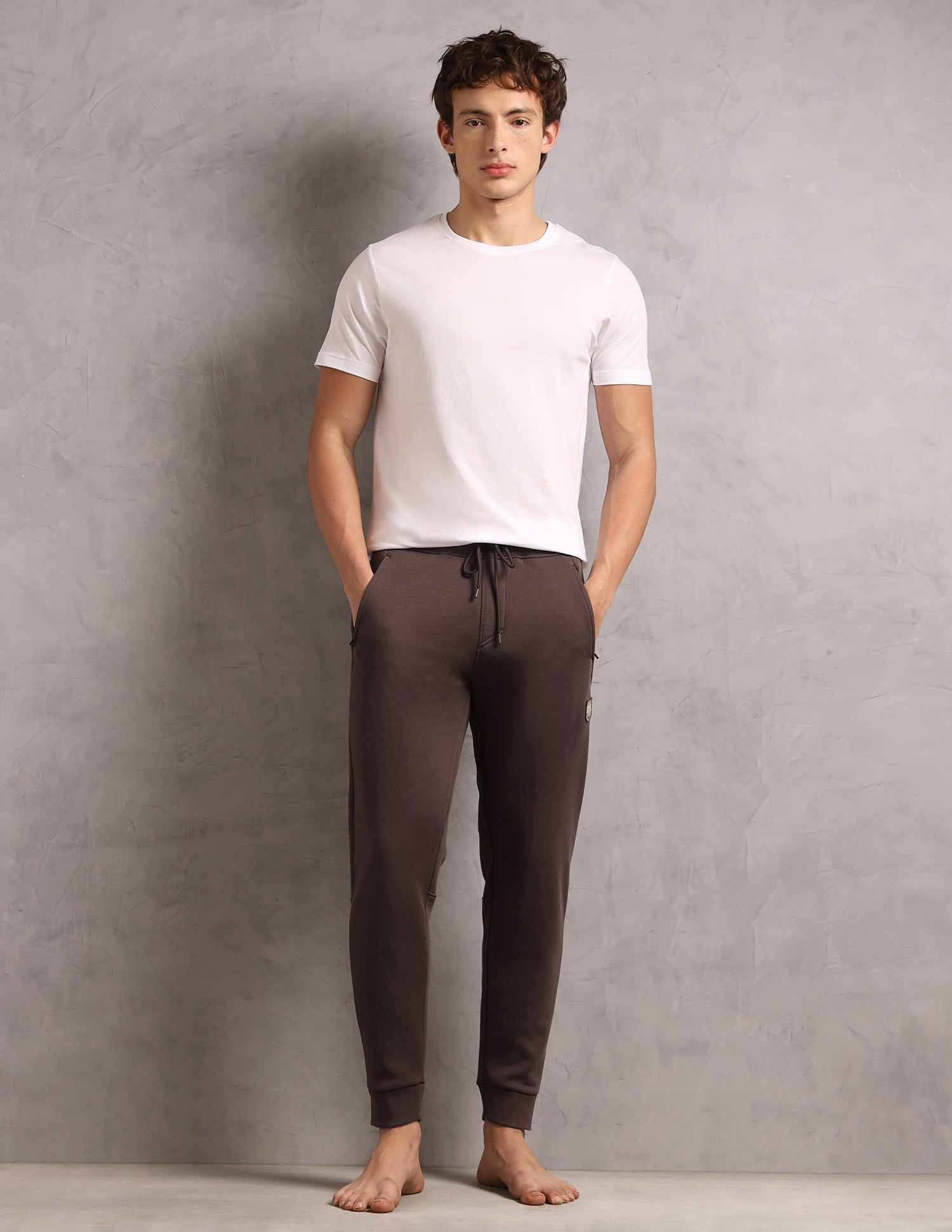 Comfort Fit  Cotton OJ008-PL  Lounge Joggers - Pack Of 1 Brown Tint - U.S. Polo Assn. India | Large