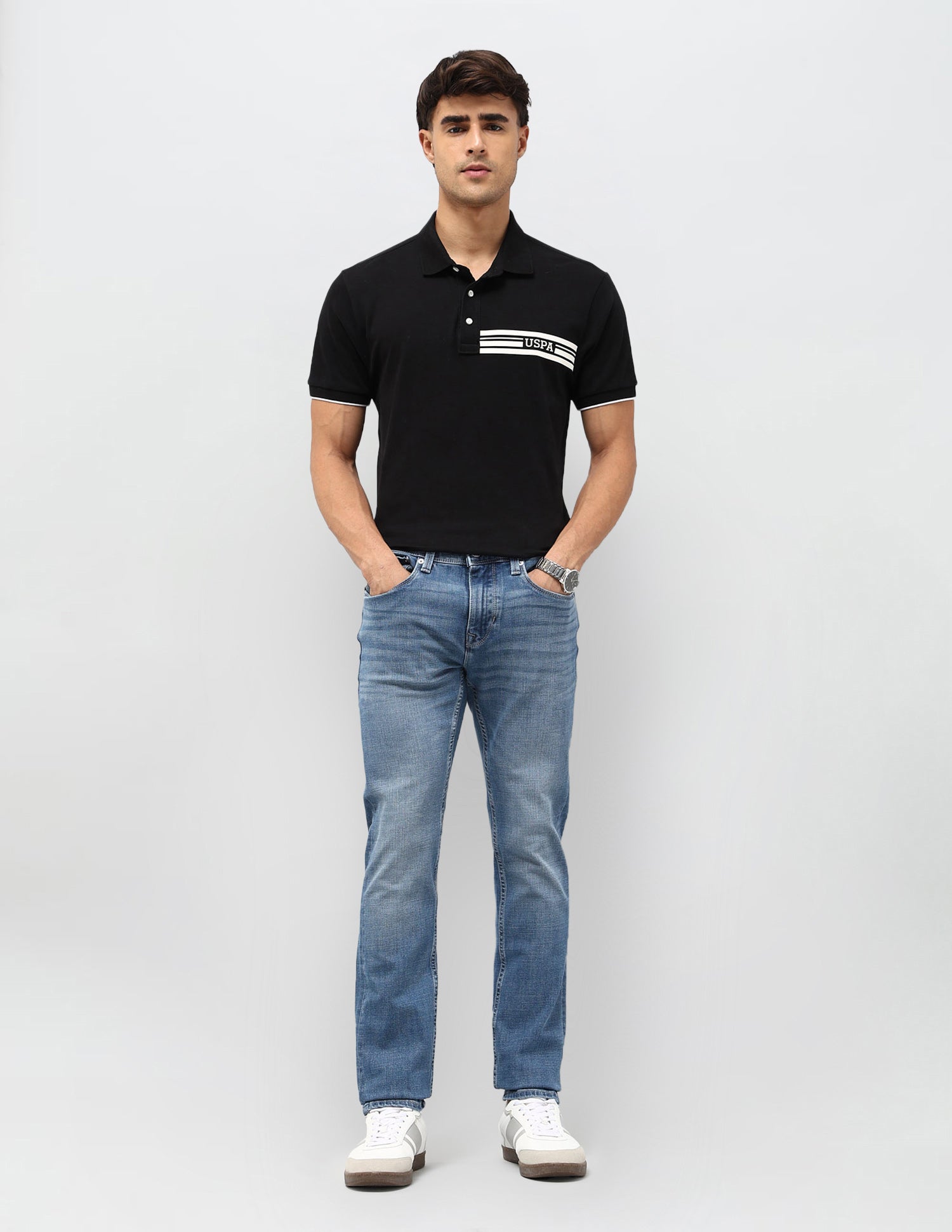 Regallo Skinny Fit Blue Jeans Light Blue - U.S. Polo Assn. India | Large