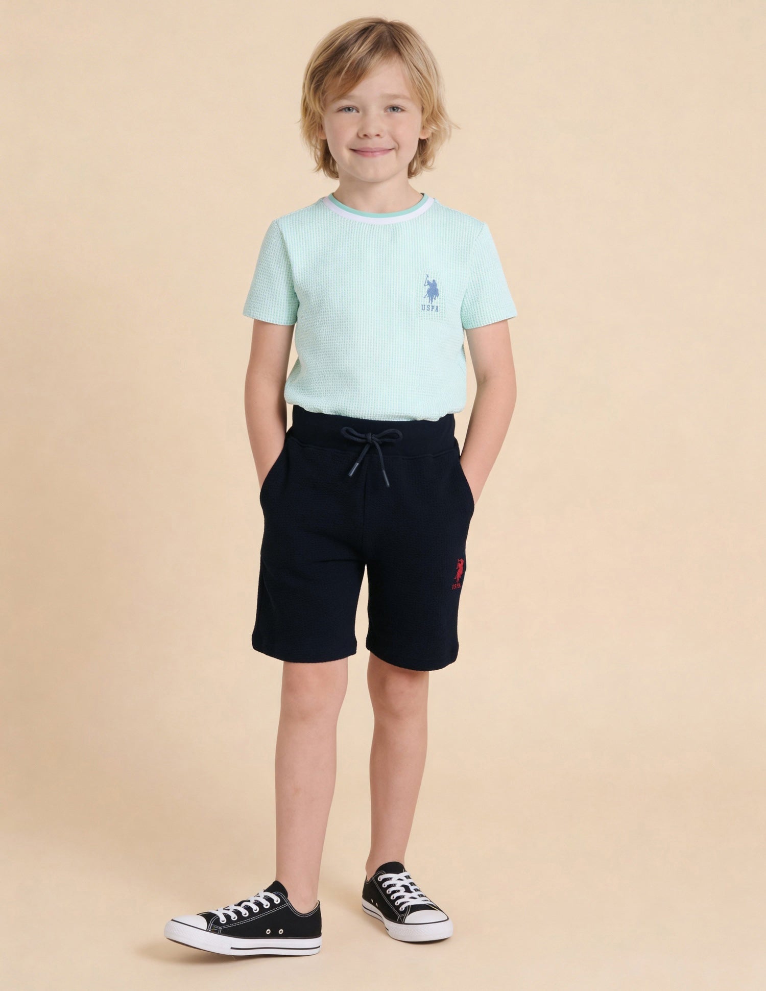 Solid Regular Fit Shorts Navy - U.S. Polo Assn. India | Large