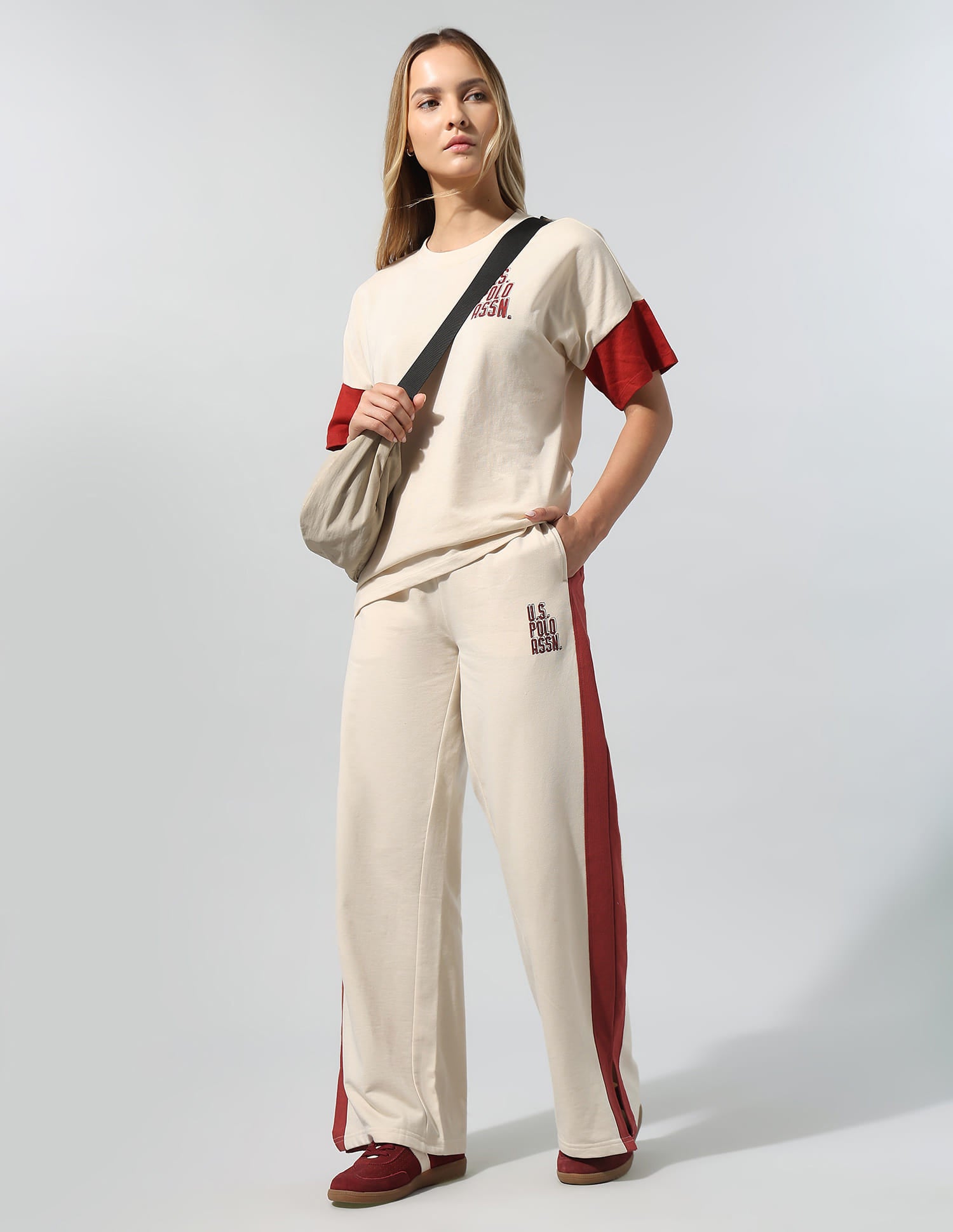 High Rise Wide Leg Trousers White - U.S. Polo Assn. India | Large