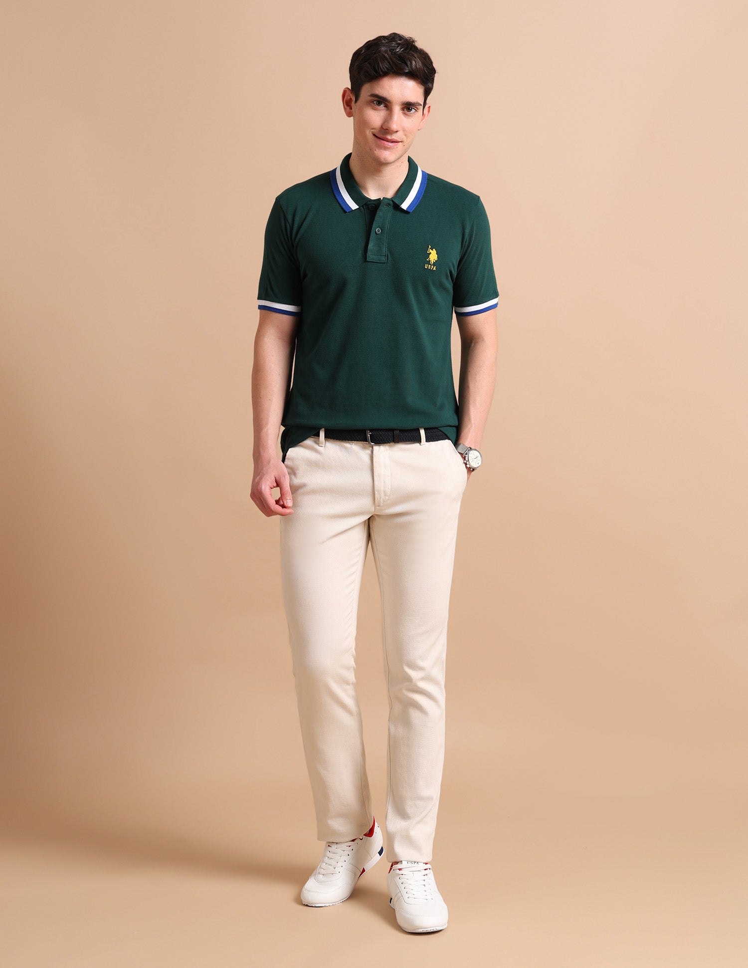 Heritage Tipped Polo Shirt Dark Green - U.S. POLO ASSN. | Large