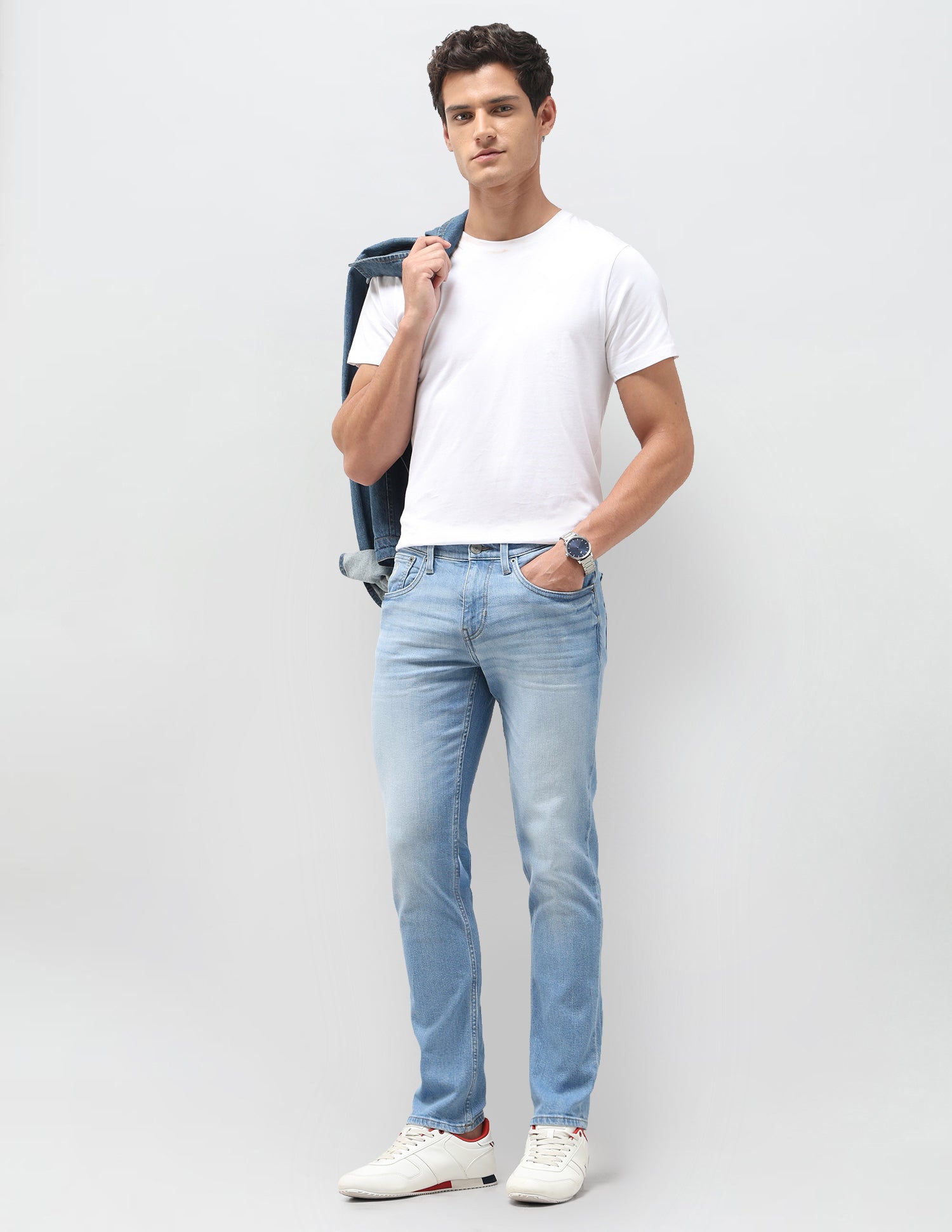 Brandon Slim Tapered Fit Blue Jeans Mid Blue - U.S. Polo Assn. India | Large