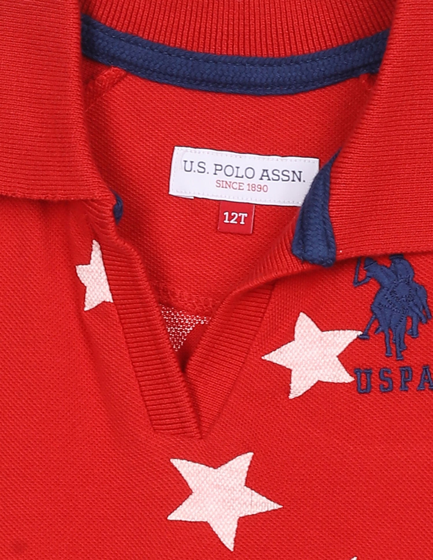 Notch Collar Printed Cotton Dress Red - U.S. Polo Assn. India | Large