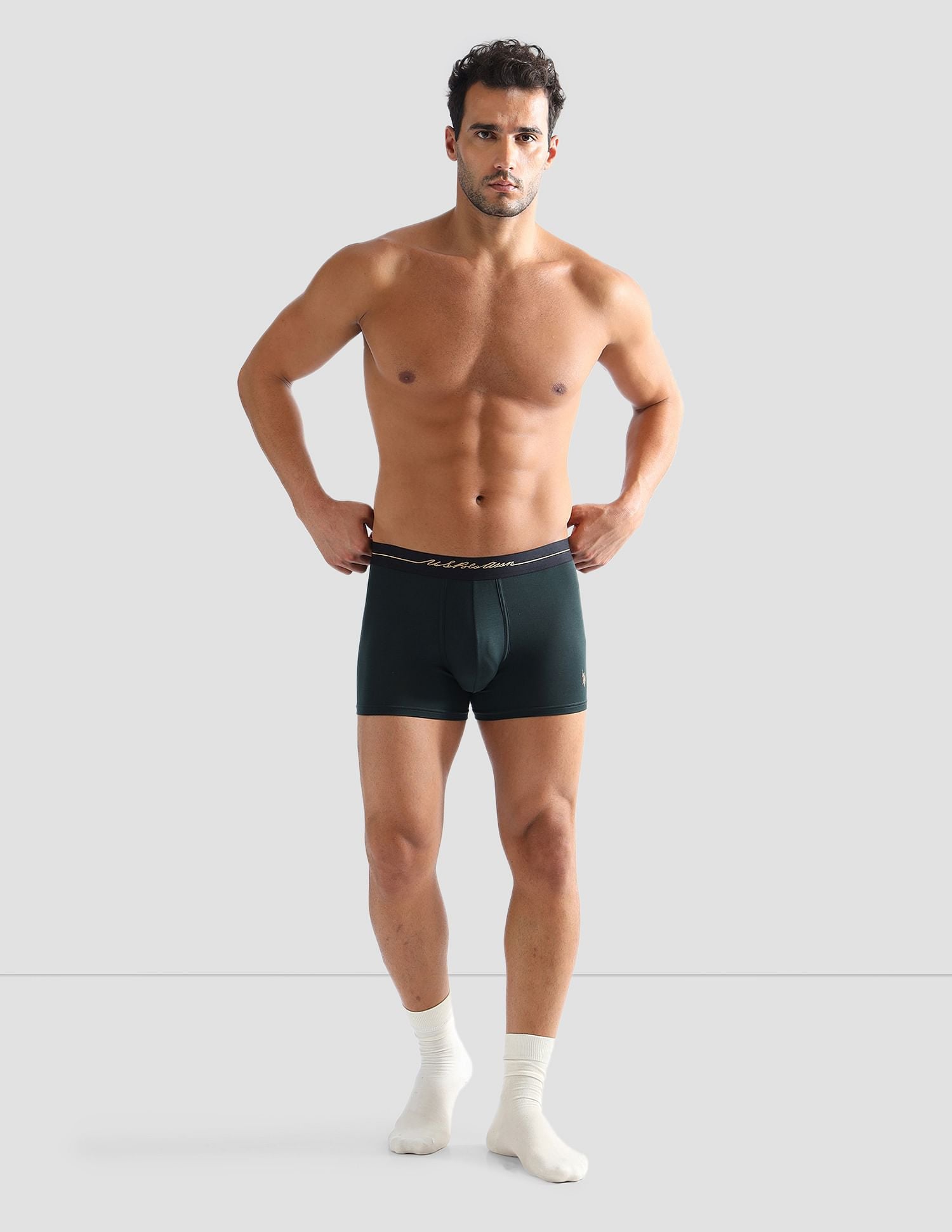 Anti Microbial Solid PT004 Trunks - Pack of 1 Scarab - U.S. POLO ASSN. | Large