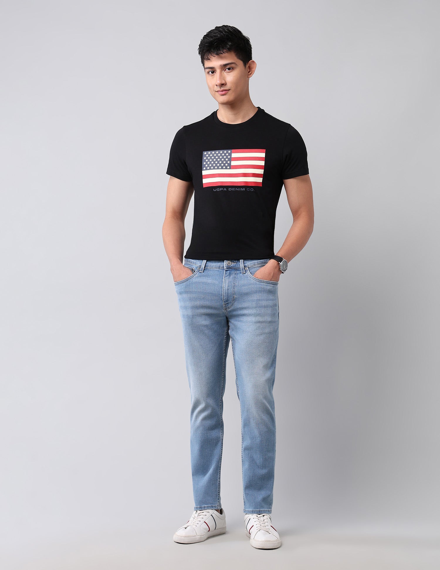 Cole Comfort Fit Blue Vintage Jeans Light Wash - U.S. POLO ASSN. | Large