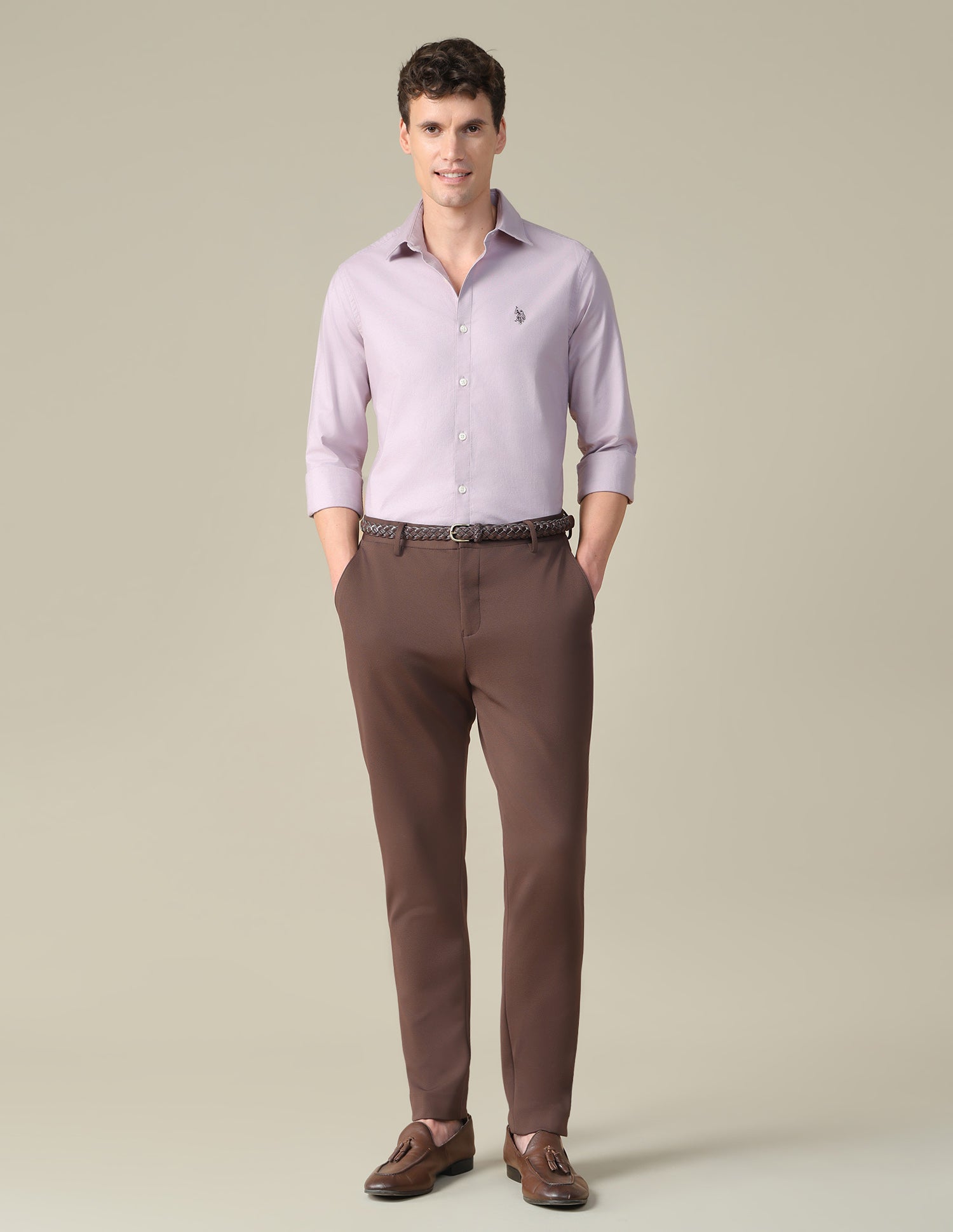 Oxford Tailored Fit Shirt Lavender - U.S. Polo Assn. India | Large