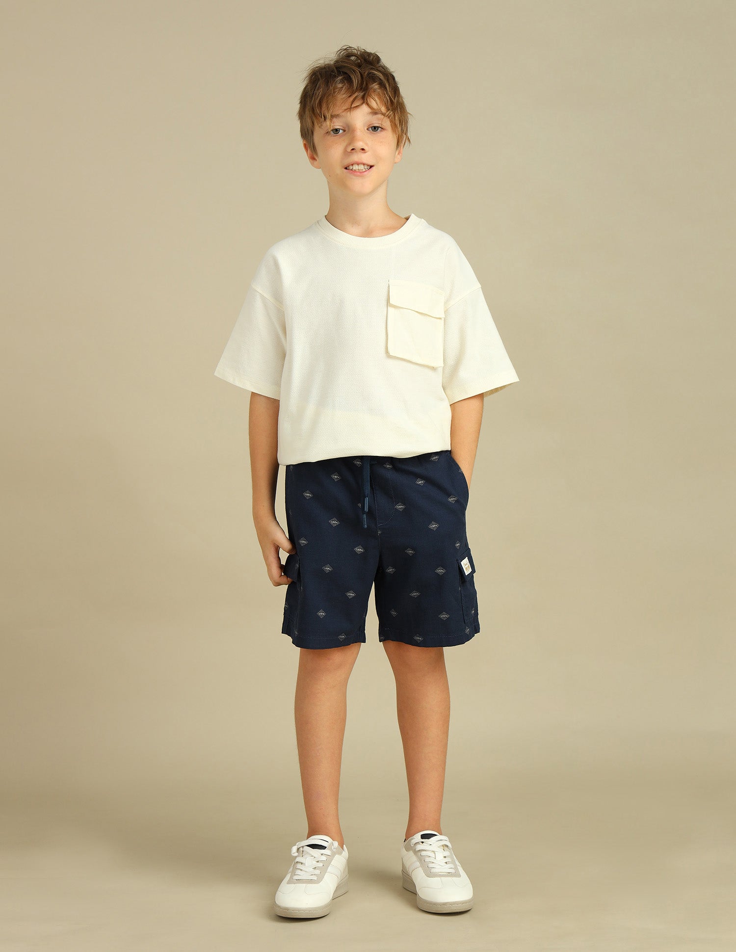 Boys Brand Printed Regular Fit Shorts Navy - U.S. POLO ASSN. | Large