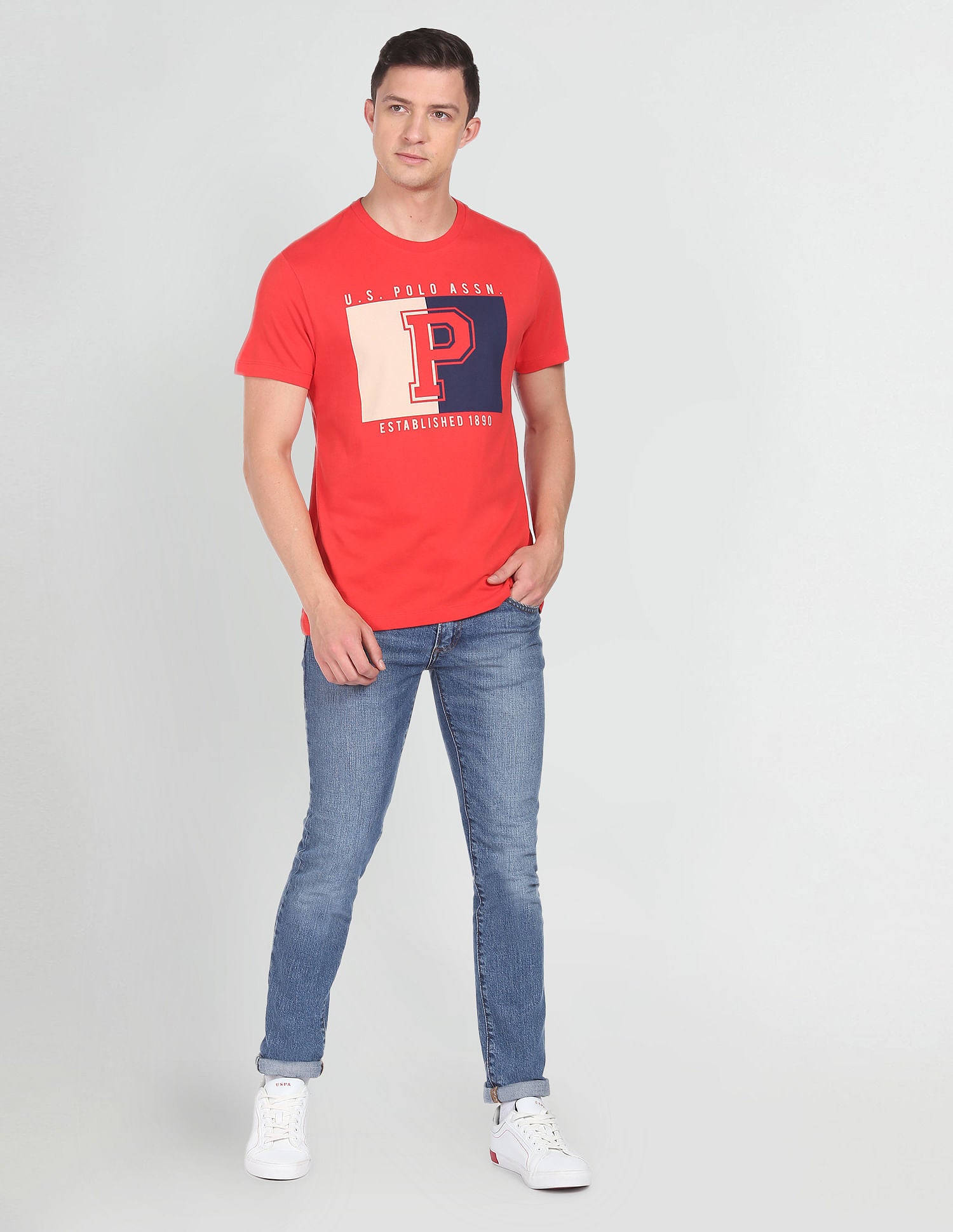 Soft Varsity T-Shirt Red - U.S. Polo Assn. India | Large