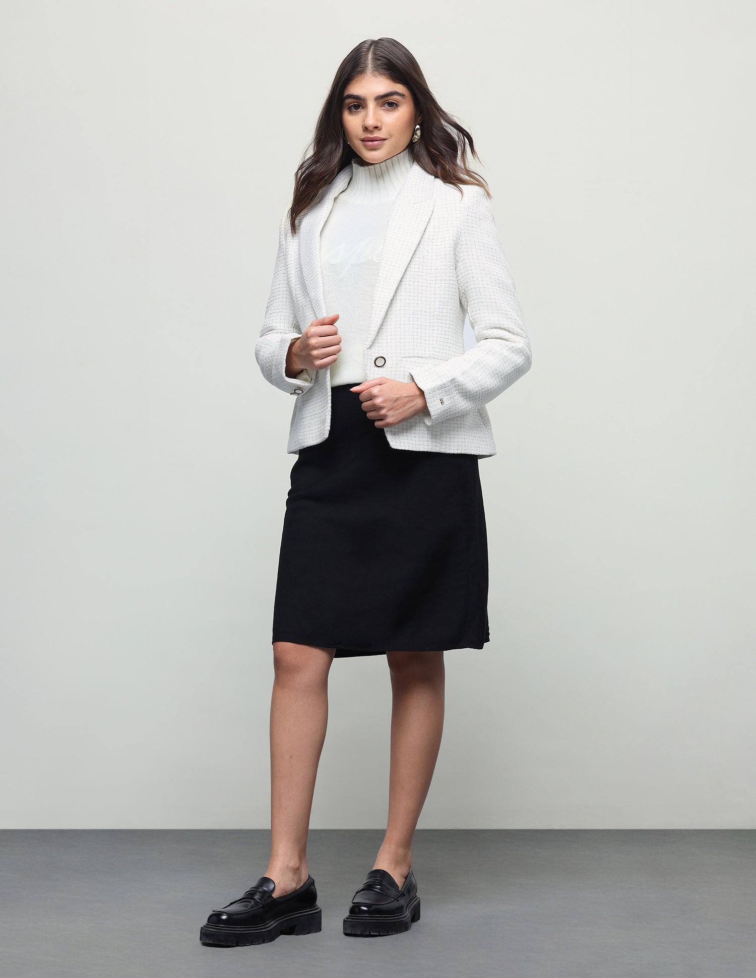 Tweed Blazer Jacket Off-White - U.S. Polo Assn. India | Large