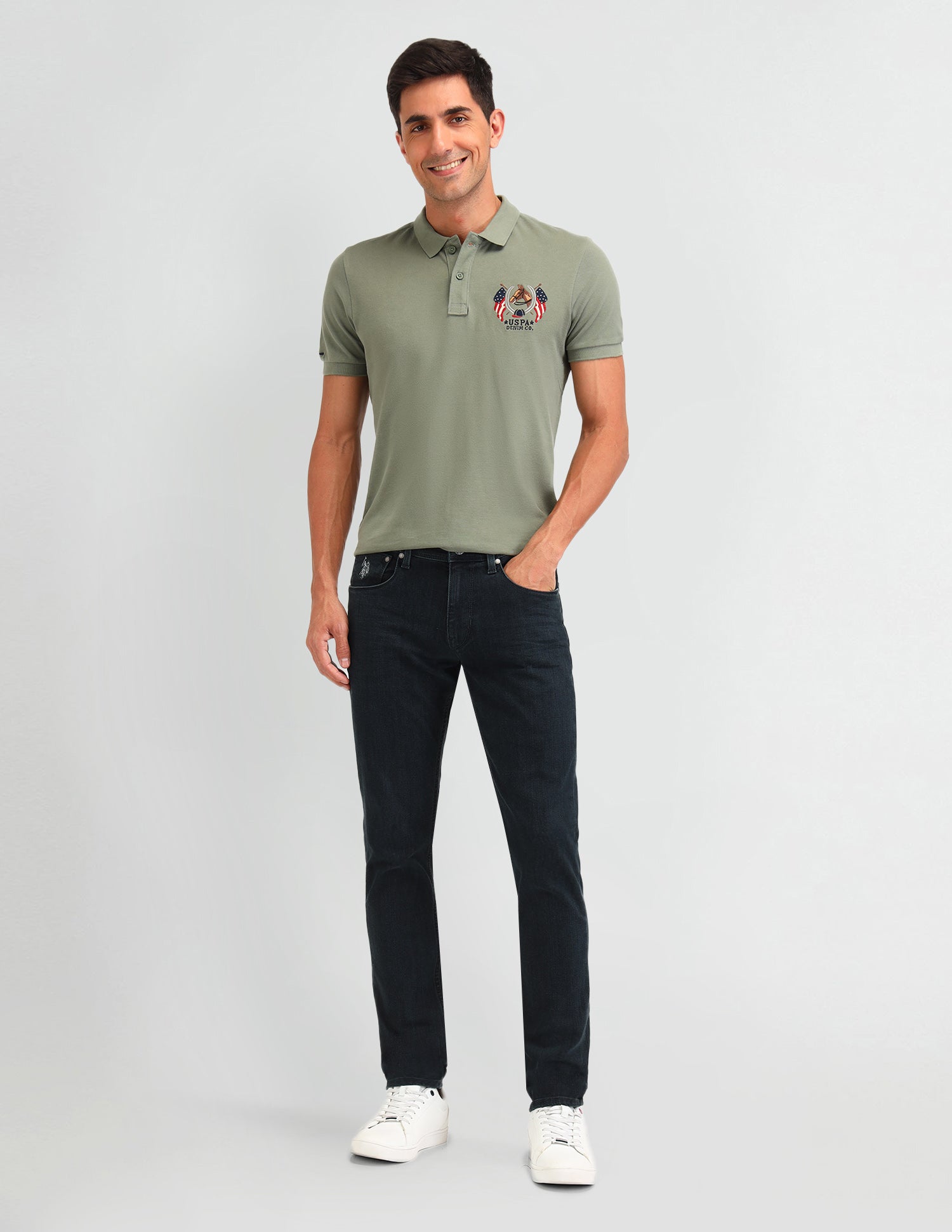 Brandon Slim Tapered Blue Jeans Blue - U.S. Polo Assn. India | Large