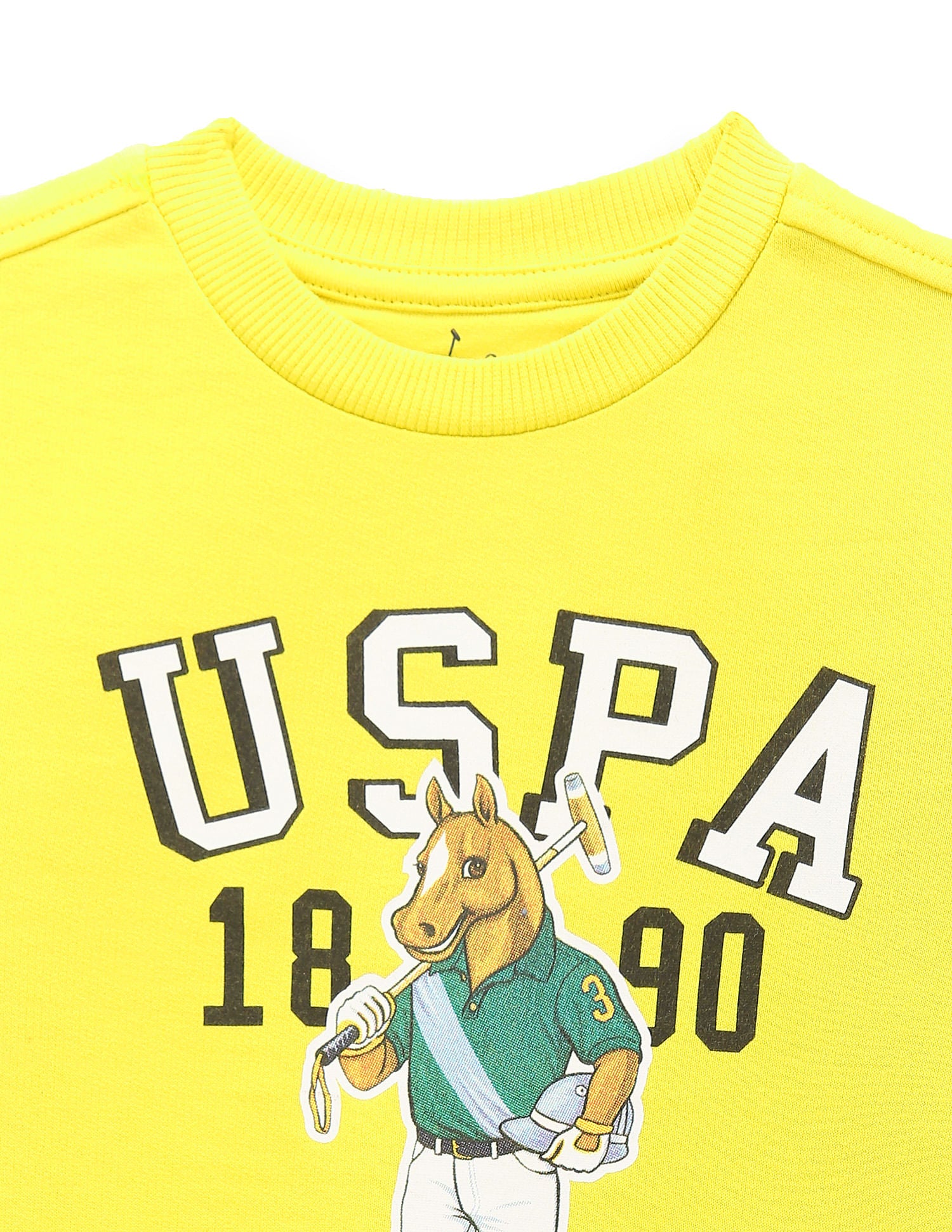 Boys Mascot Print Sweatshirt Lime - U.S. POLO ASSN. | Large