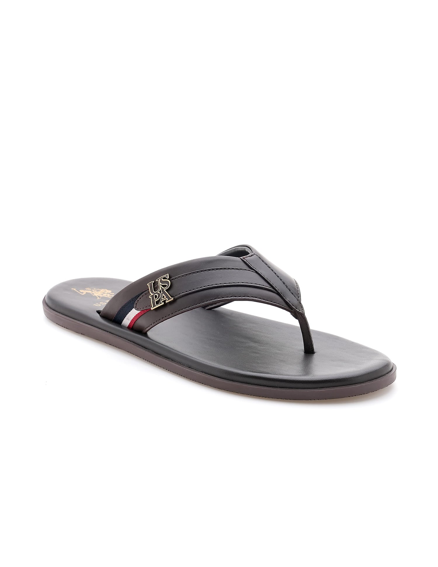 Men Broad Strap Hendrik Flip Flops Brown - U.S. Polo Assn. India | Large